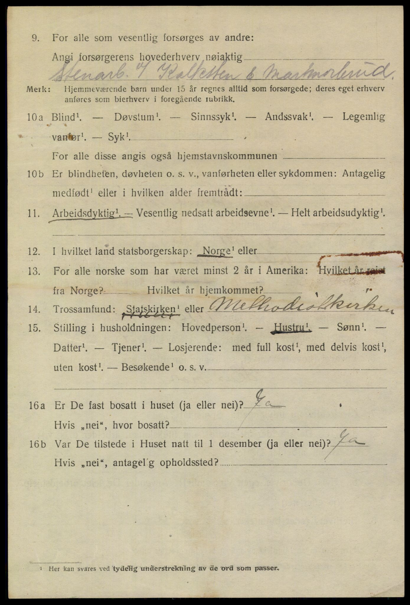 SAKO, 1920 census for Brevik, 1920, p. 2191