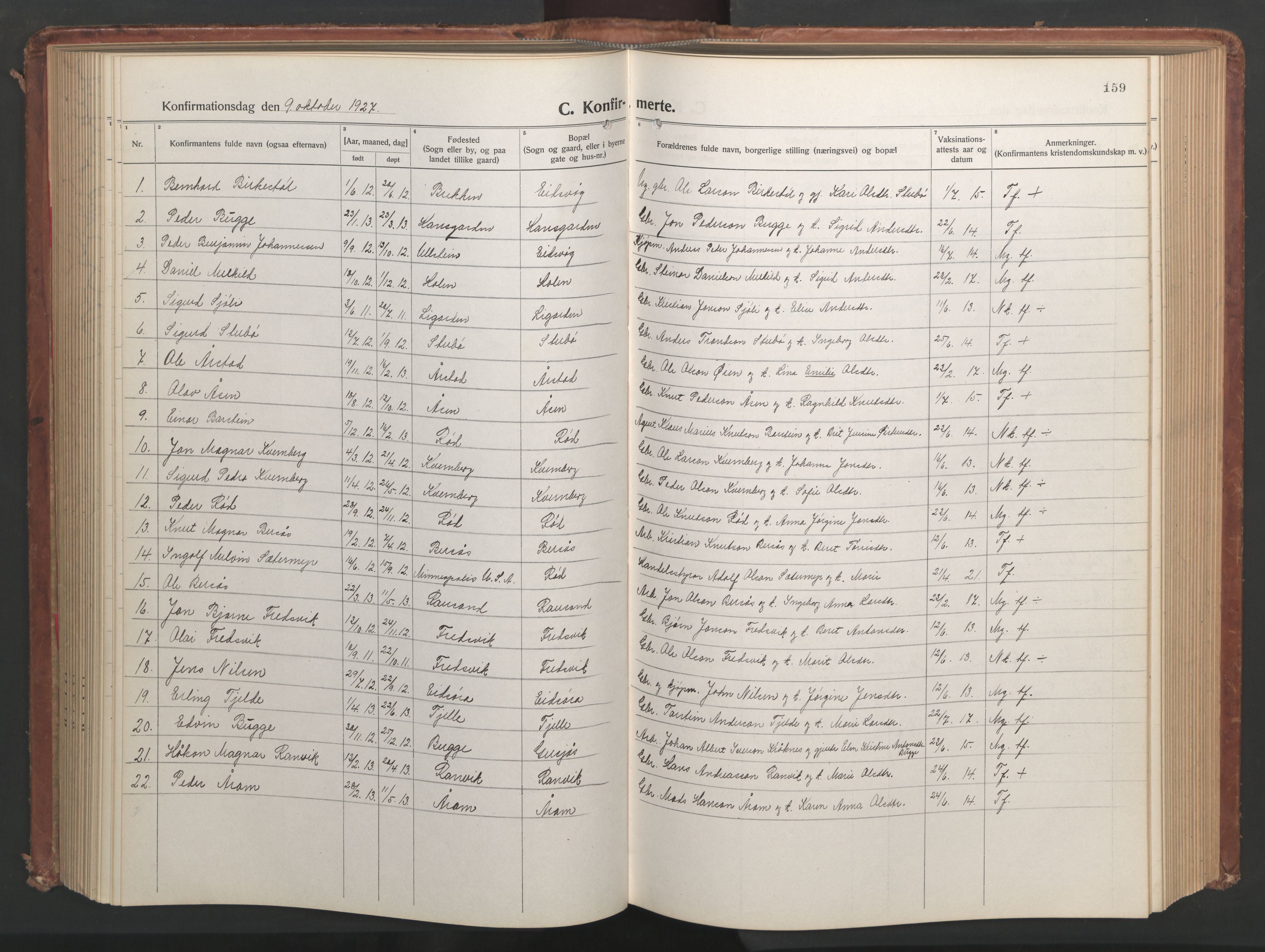 Ministerialprotokoller, klokkerbøker og fødselsregistre - Møre og Romsdal, AV/SAT-A-1454/551/L0633: Parish register (copy) no. 551C05, 1921-1961, p. 159