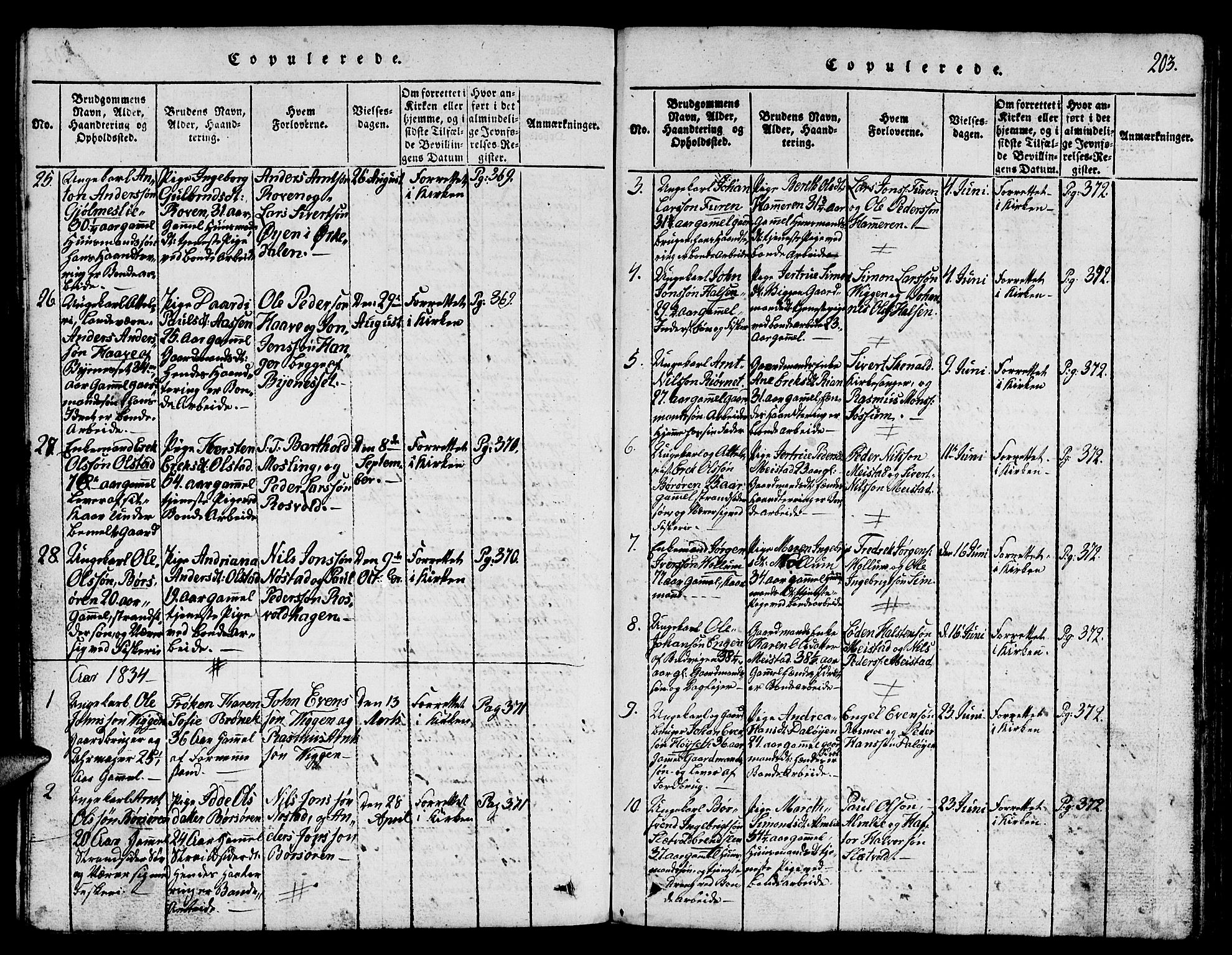 Ministerialprotokoller, klokkerbøker og fødselsregistre - Sør-Trøndelag, SAT/A-1456/665/L0776: Parish register (copy) no. 665C01, 1817-1837, p. 203