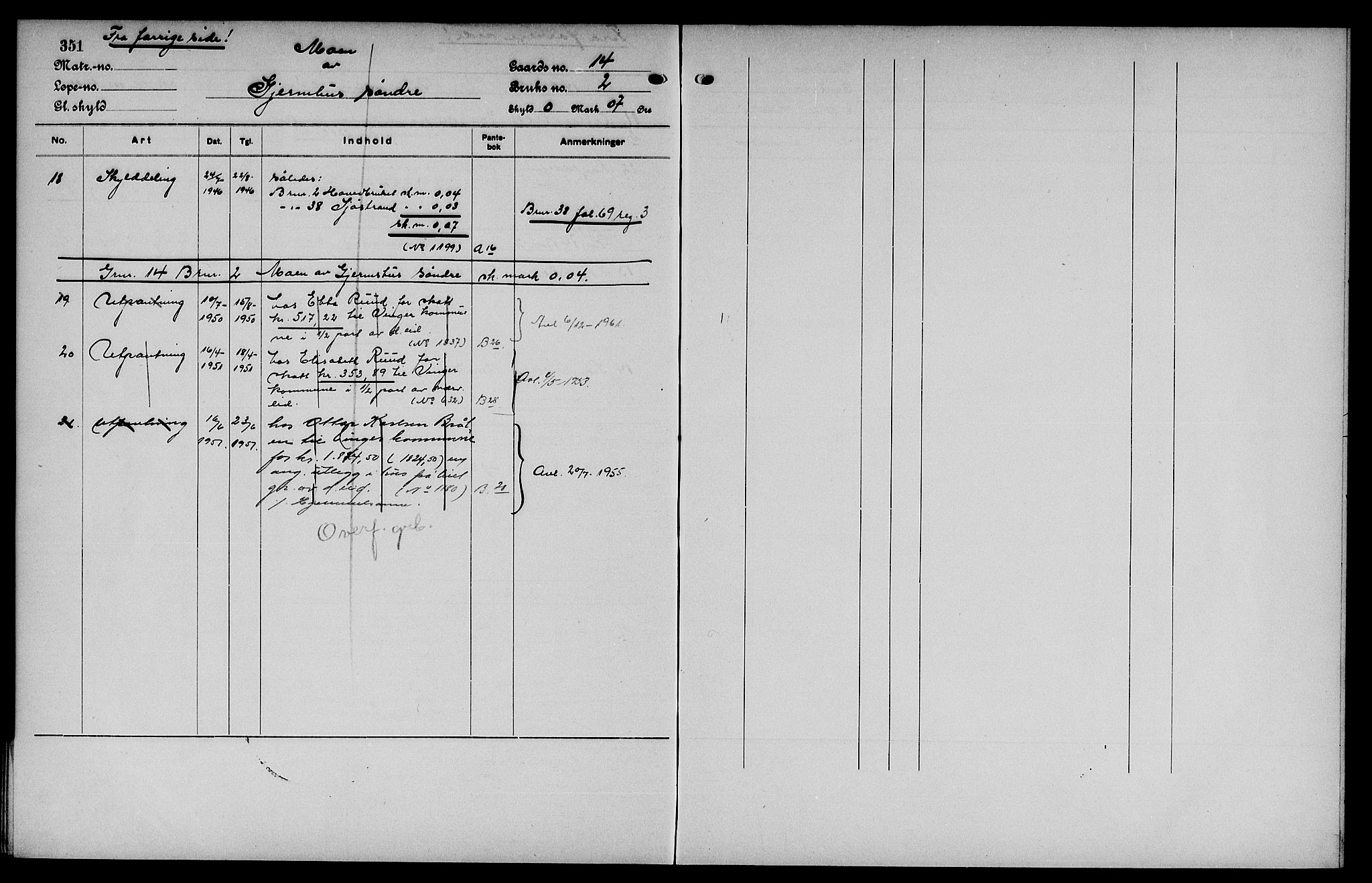 Vinger og Odal sorenskriveri, SAH/TING-022/H/Ha/Hac/Hacc/L0002: Mortgage register no. 3.2, 1923, p. 351