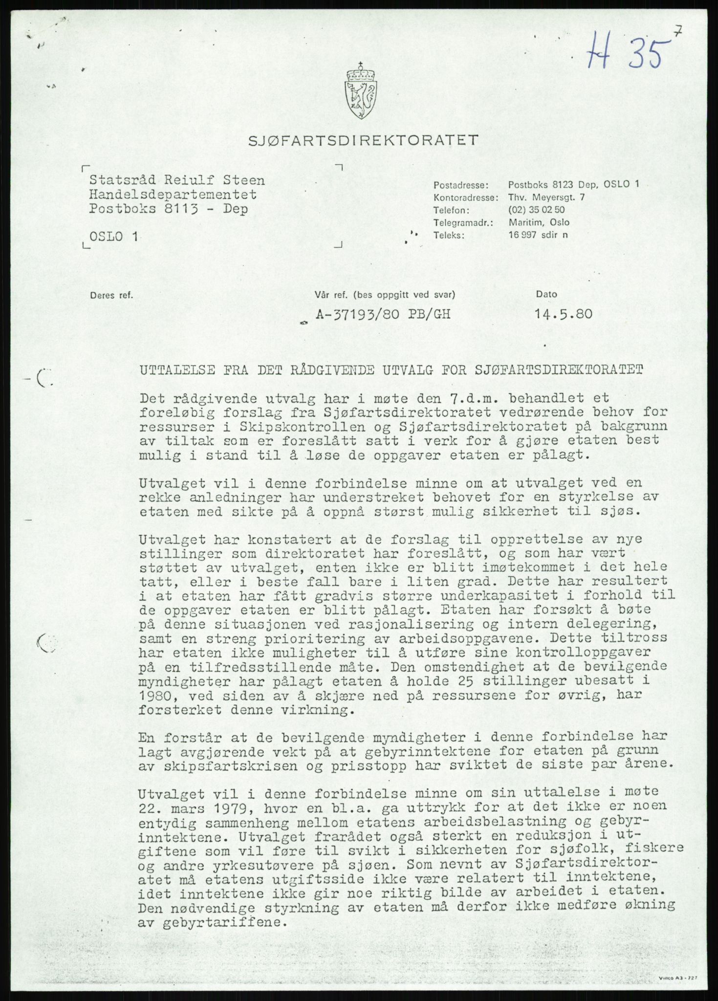 Justisdepartementet, Granskningskommisjonen ved Alexander Kielland-ulykken 27.3.1980, AV/RA-S-1165/D/L0013: H Sjøfartsdirektoratet og Skipskontrollen (H25-H43, H45, H47-H48, H50, H52)/I Det norske Veritas (I34, I41, I47), 1980-1981, p. 124