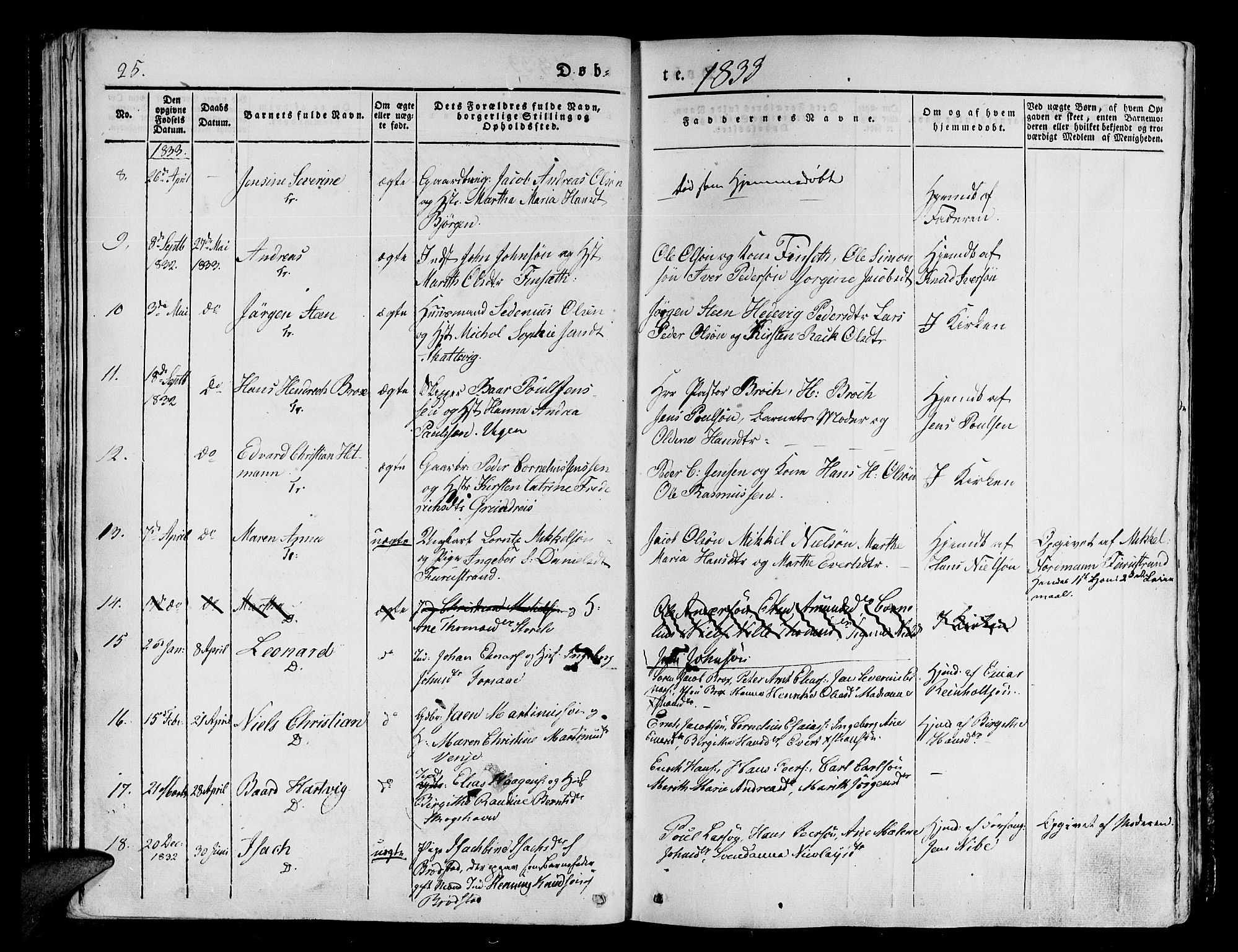 Tranøy sokneprestkontor, SATØ/S-1313/I/Ia/Iaa/L0005kirke: Parish register (official) no. 5, 1829-1844, p. 25