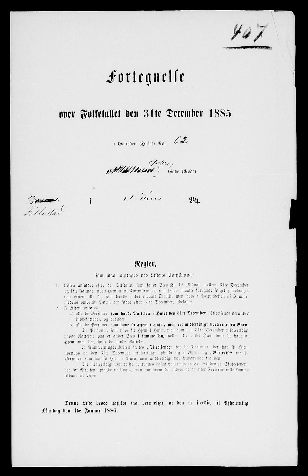 SAKO, 1885 census for 0806 Skien, 1885, p. 819