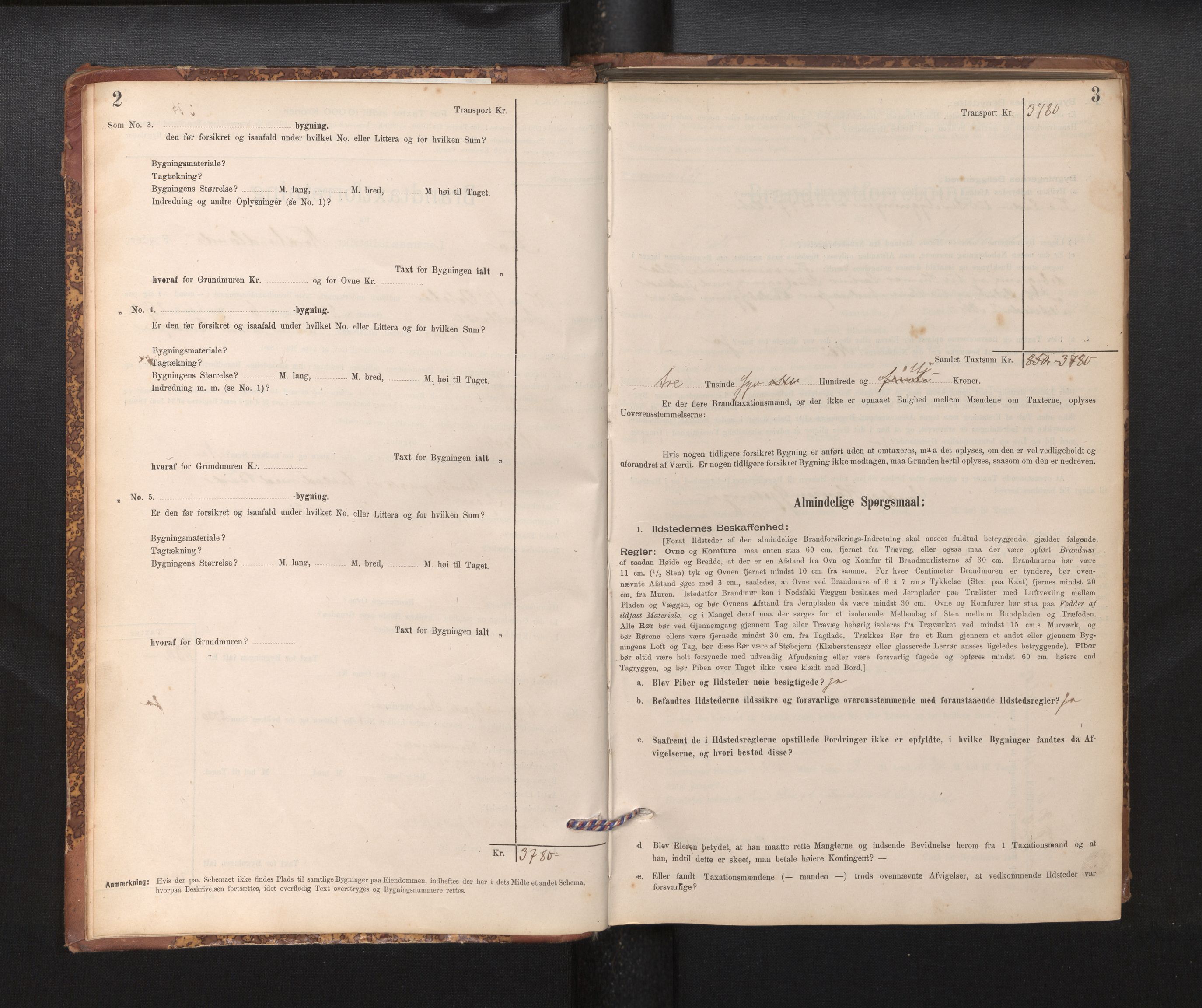 Lensmannen i Fjell, SAB/A-32301/0012/L0005: Branntakstprotokoll, skjematakst, 1895-1931, p. 2-3