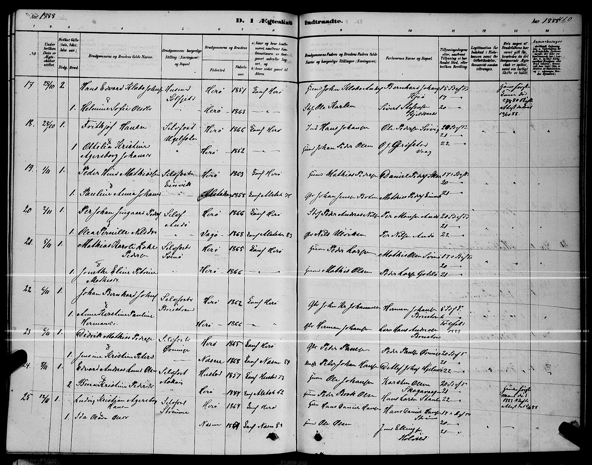 Ministerialprotokoller, klokkerbøker og fødselsregistre - Nordland, AV/SAT-A-1459/834/L0513: Parish register (copy) no. 834C04, 1877-1892, p. 410