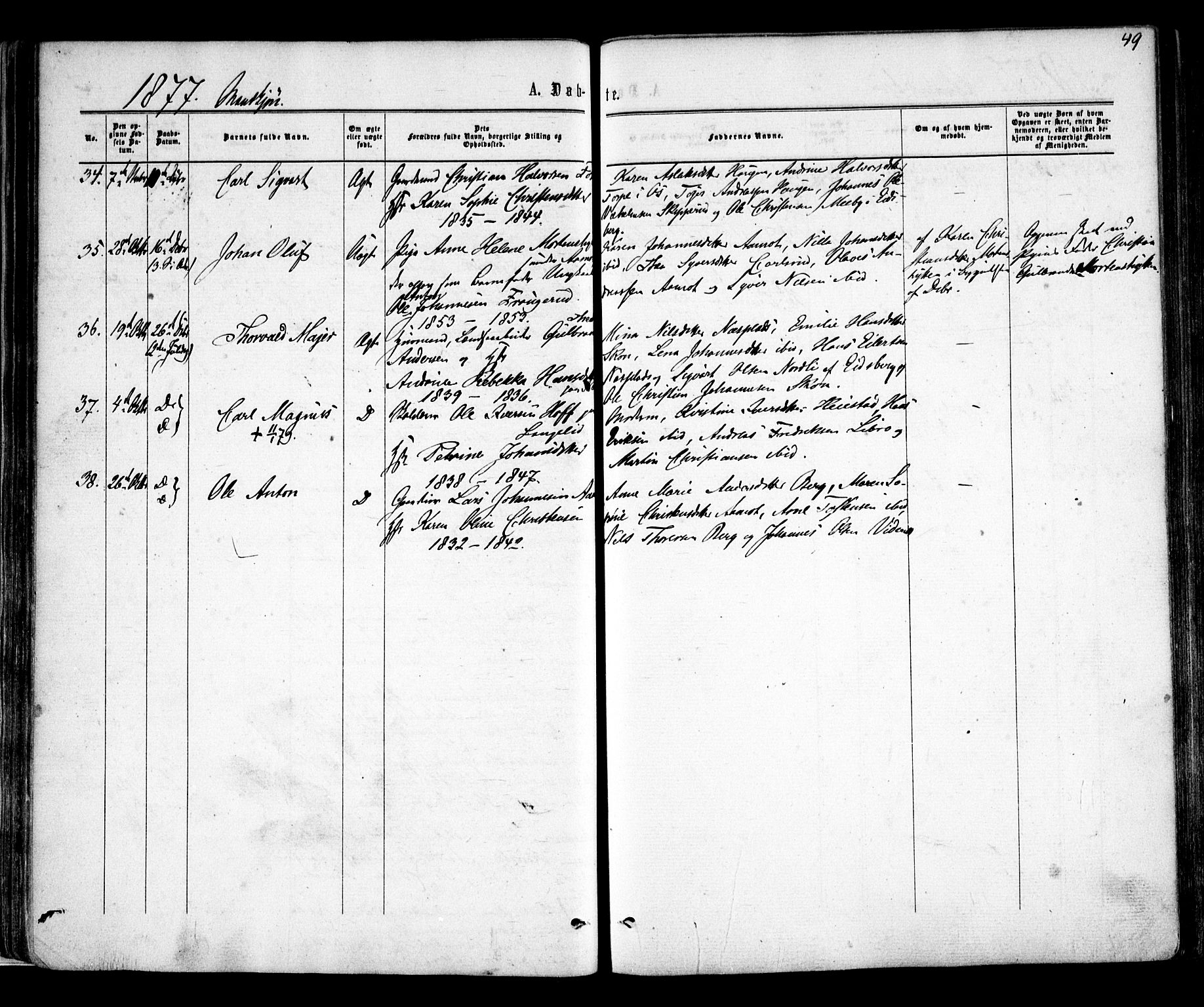 Skiptvet prestekontor Kirkebøker, AV/SAO-A-20009/F/Fa/L0008: Parish register (official) no. 8, 1867-1877, p. 49