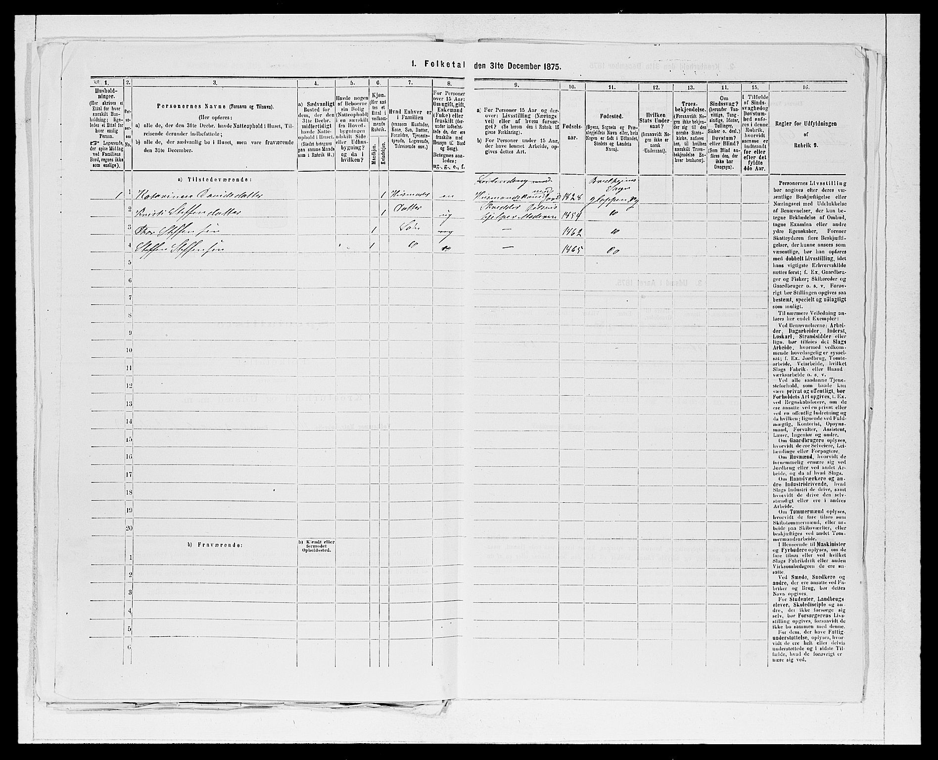 SAB, 1875 Census for 1445P Gloppen, 1875, p. 1292