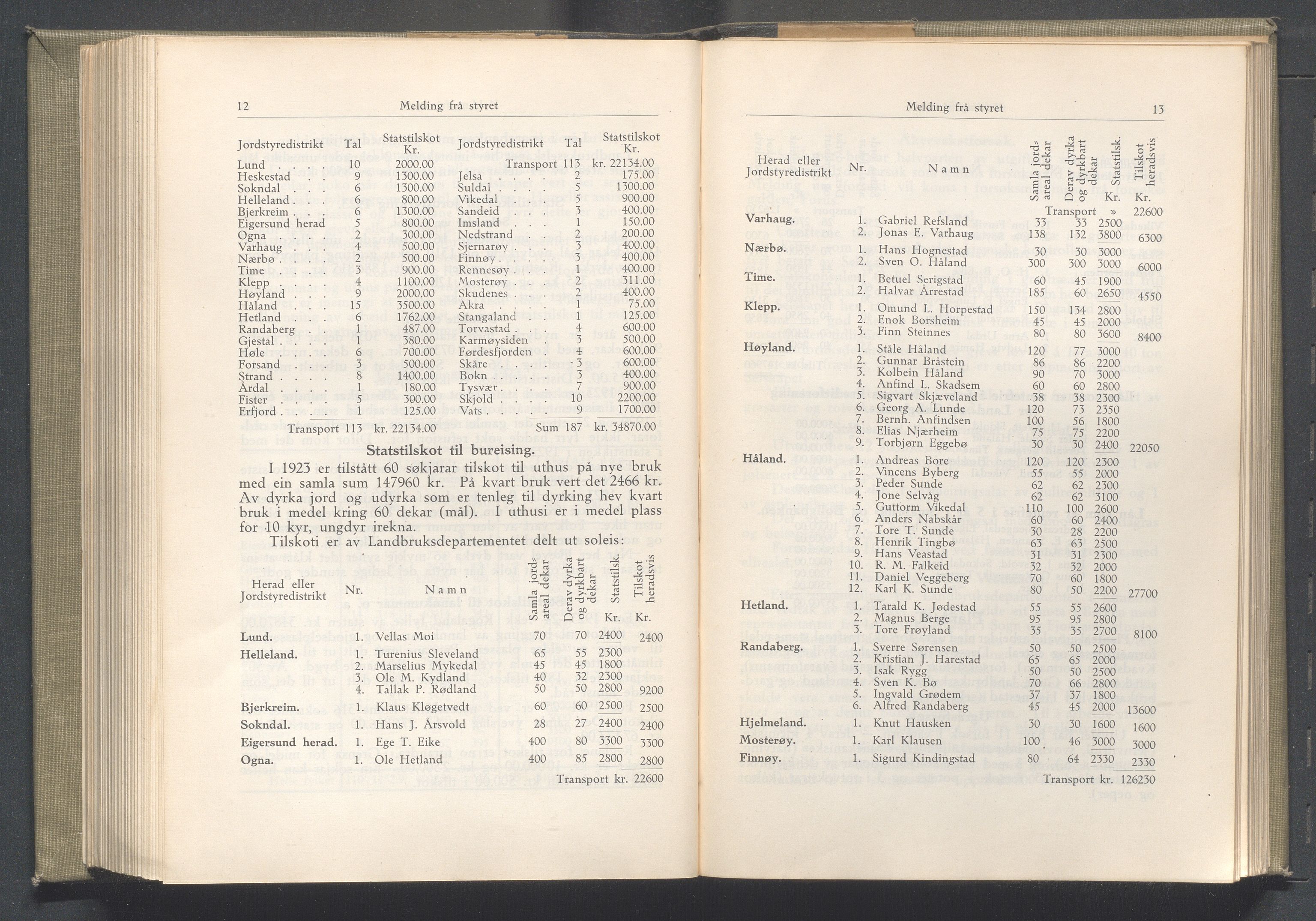 Rogaland fylkeskommune - Fylkesrådmannen , IKAR/A-900/A/Aa/Aaa/L0043: Møtebok , 1924, p. 12-13