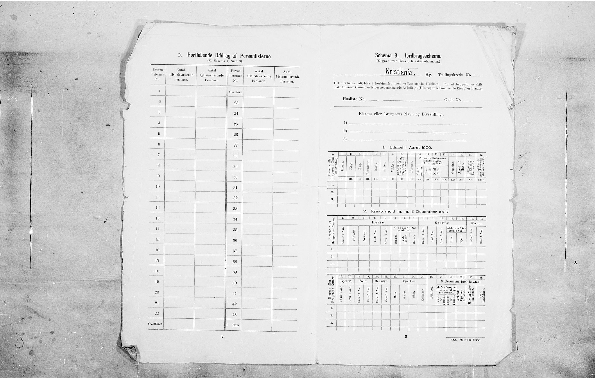 SAO, 1900 census for Kristiania, 1900, p. 84196