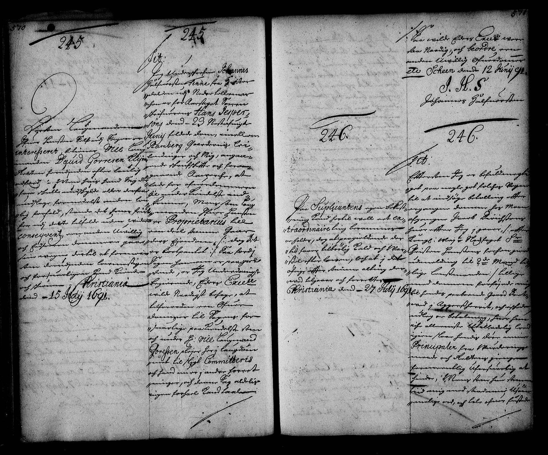 Stattholderembetet 1572-1771, AV/RA-EA-2870/Ae/L0008: Supplikasjons- og resolusjonsprotokoll, 1691, p. 570-571