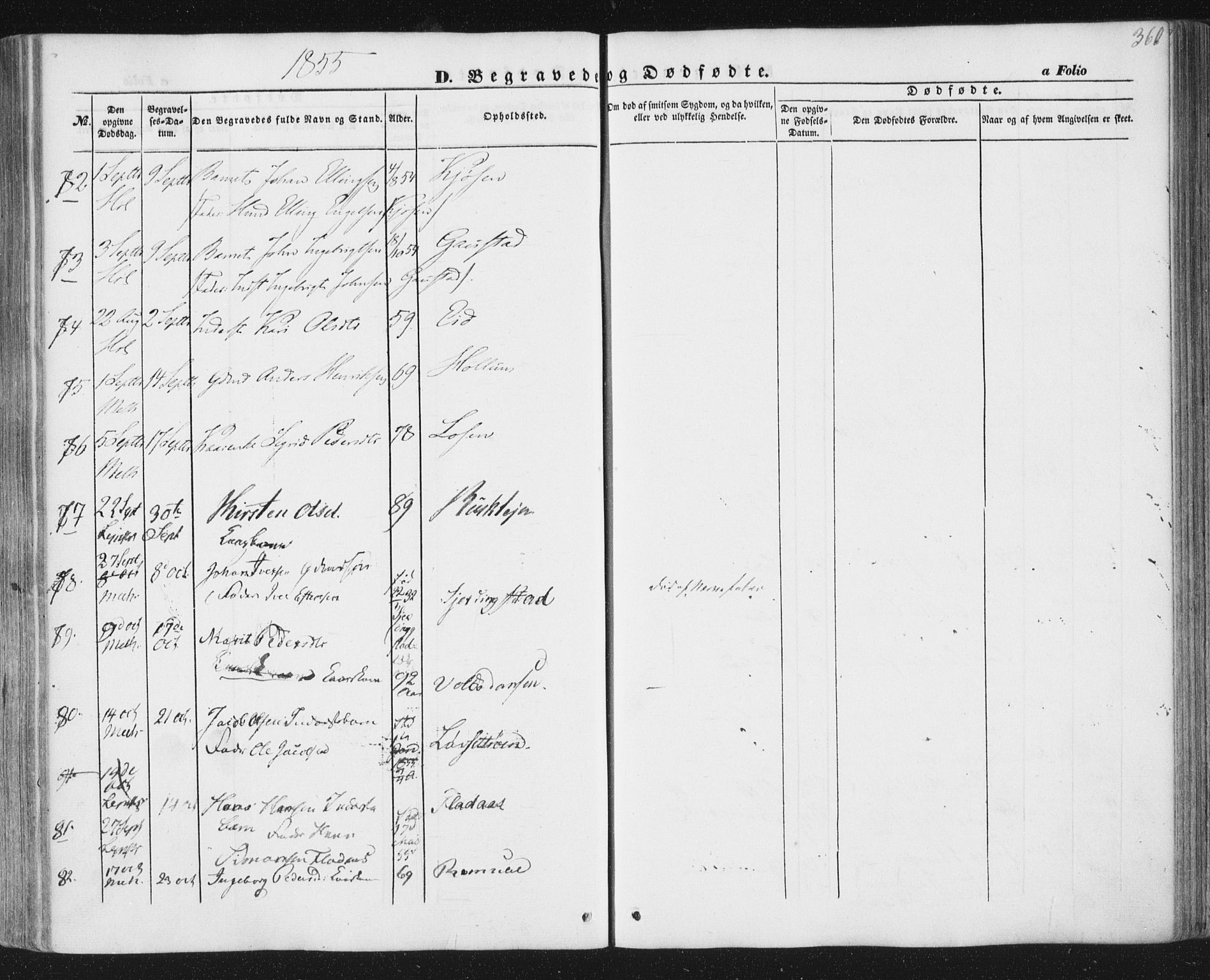 Ministerialprotokoller, klokkerbøker og fødselsregistre - Sør-Trøndelag, SAT/A-1456/691/L1076: Parish register (official) no. 691A08, 1852-1861, p. 360