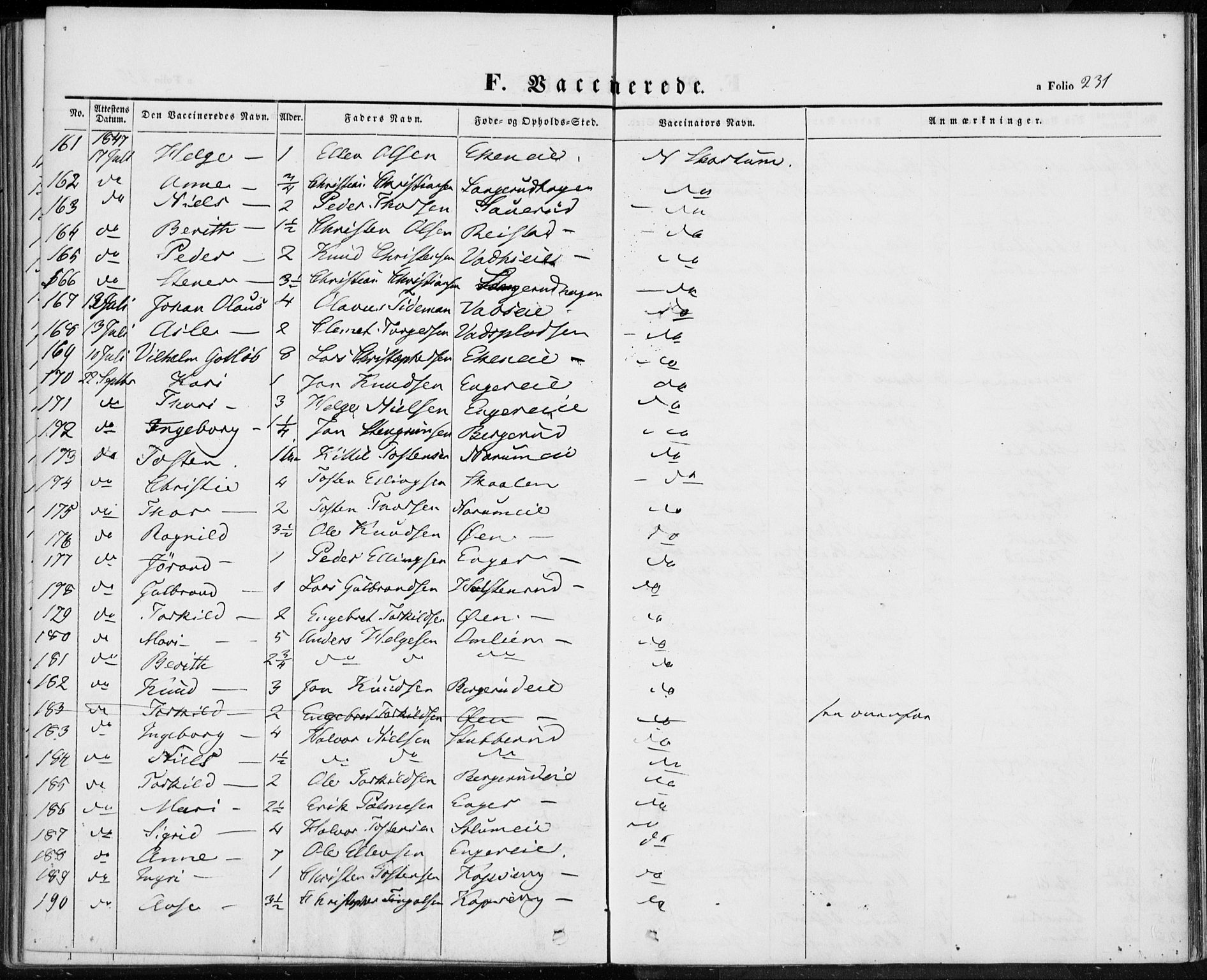 Sigdal kirkebøker, SAKO/A-245/F/Fa/L0007: Parish register (official) no. I 7, 1844-1849, p. 231