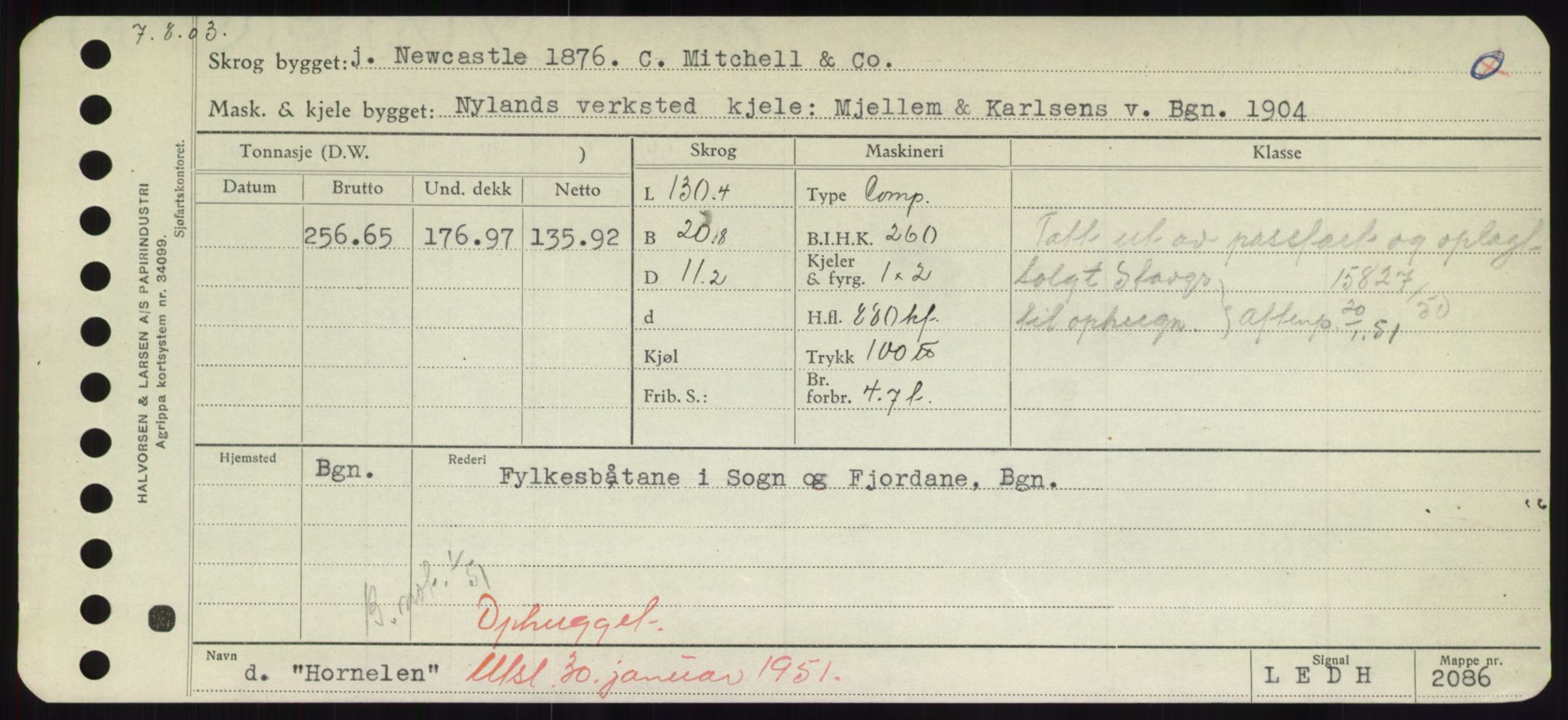 Sjøfartsdirektoratet med forløpere, Skipsmålingen, RA/S-1627/H/Hd/L0017: Fartøy, Holi-Hå, p. 83