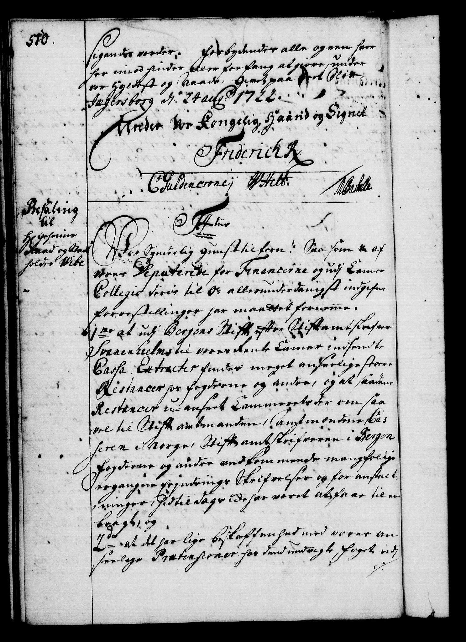 Rentekammeret, Kammerkanselliet, RA/EA-3111/G/Gg/Gga/L0001: Norsk ekspedisjonsprotokoll med register (merket RK 53.1), 1720-1723, p. 510