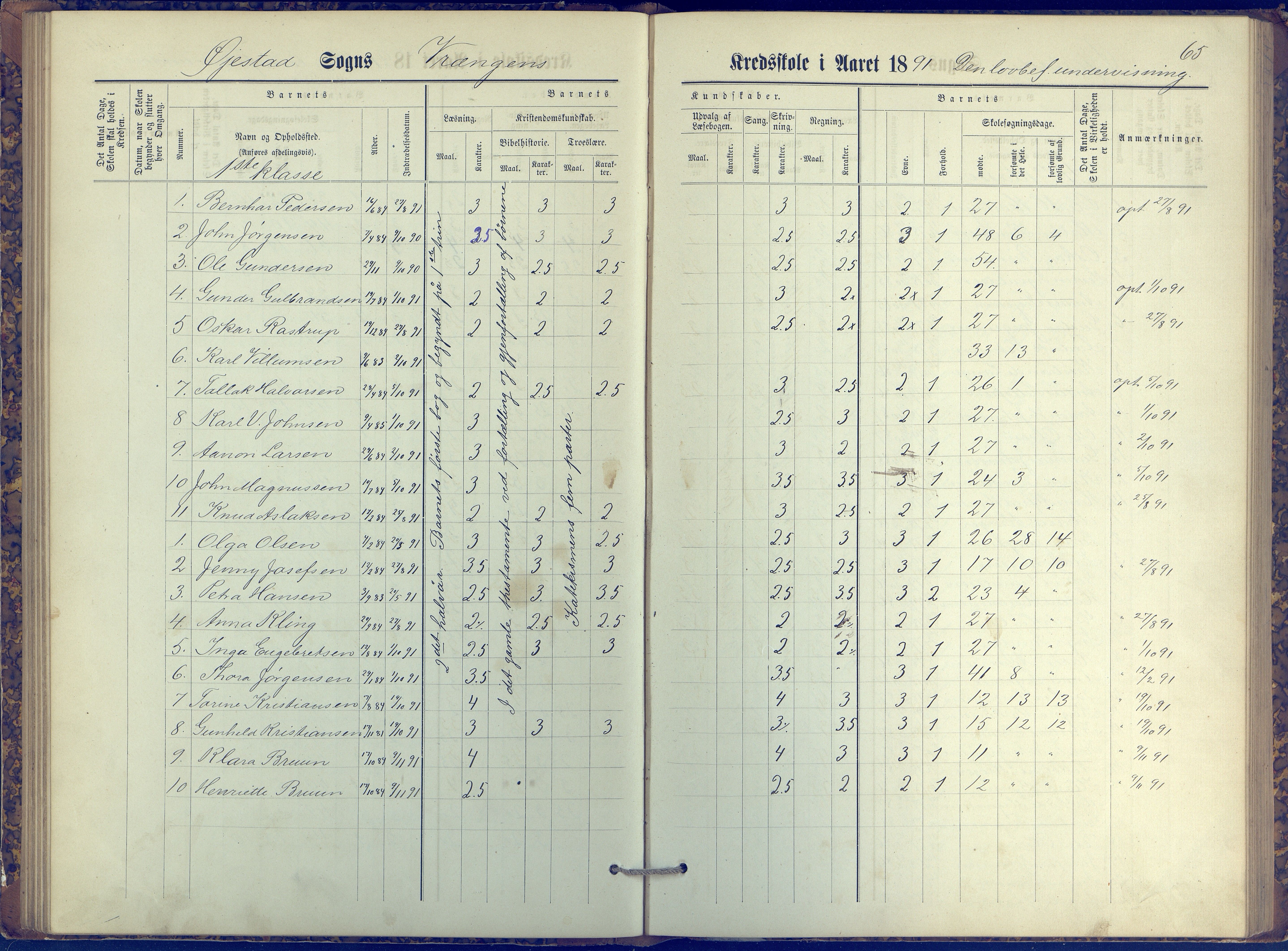 Øyestad kommune frem til 1979, AAKS/KA0920-PK/06/06K/L0006: Protokoll, 1881-1894, p. 65