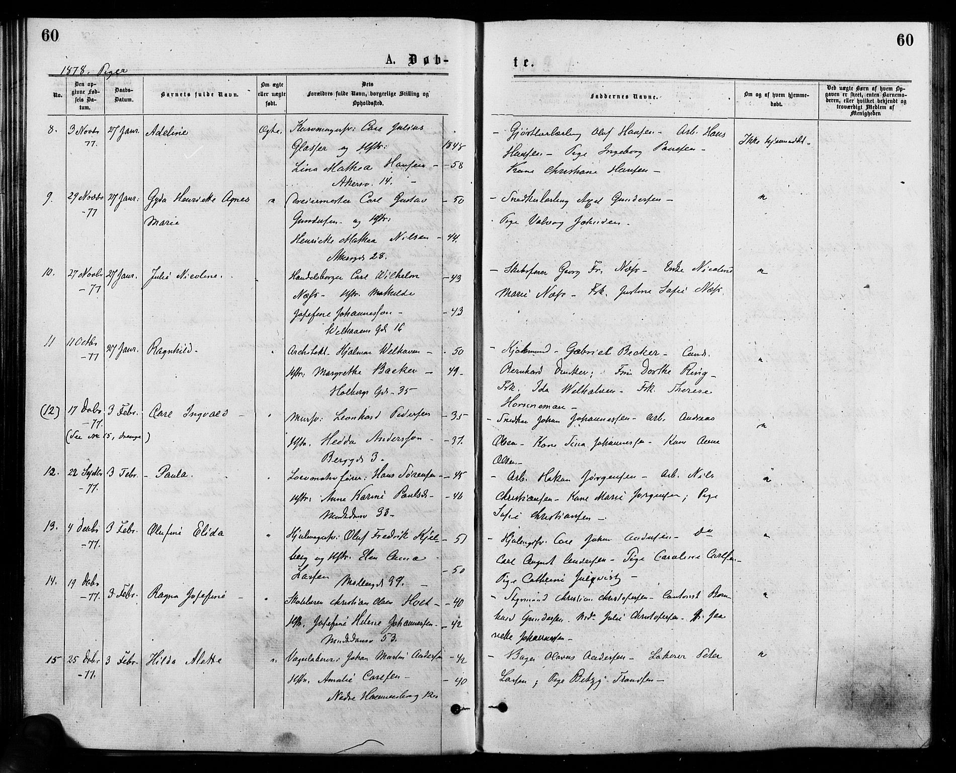 Trefoldighet prestekontor Kirkebøker, AV/SAO-A-10882/F/Fa/L0004: Parish register (official) no. I 4, 1876-1880, p. 60