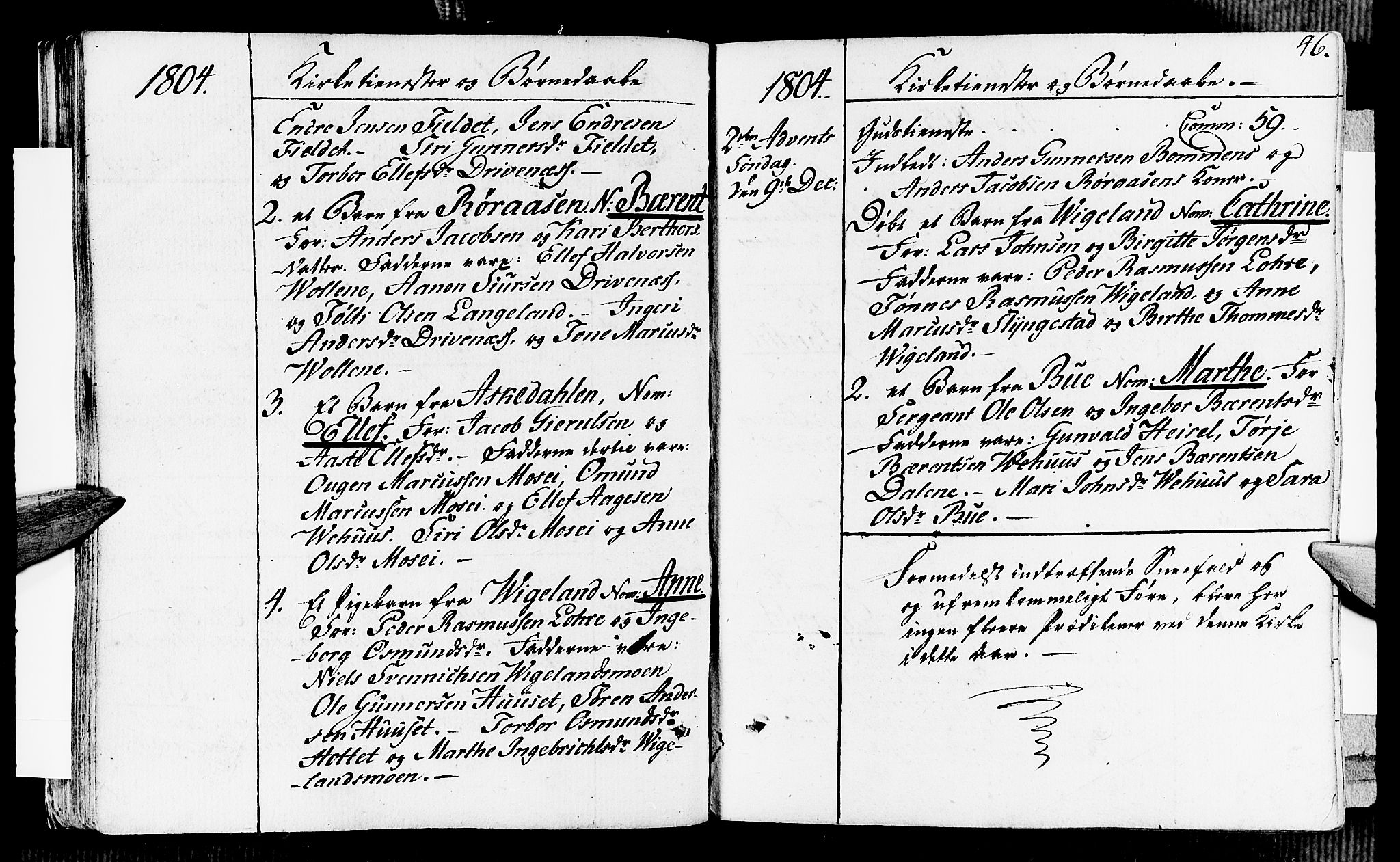 Vennesla sokneprestkontor, AV/SAK-1111-0045/Fa/Fab/L0002: Parish register (official) no. A 2, 1794-1834, p. 46