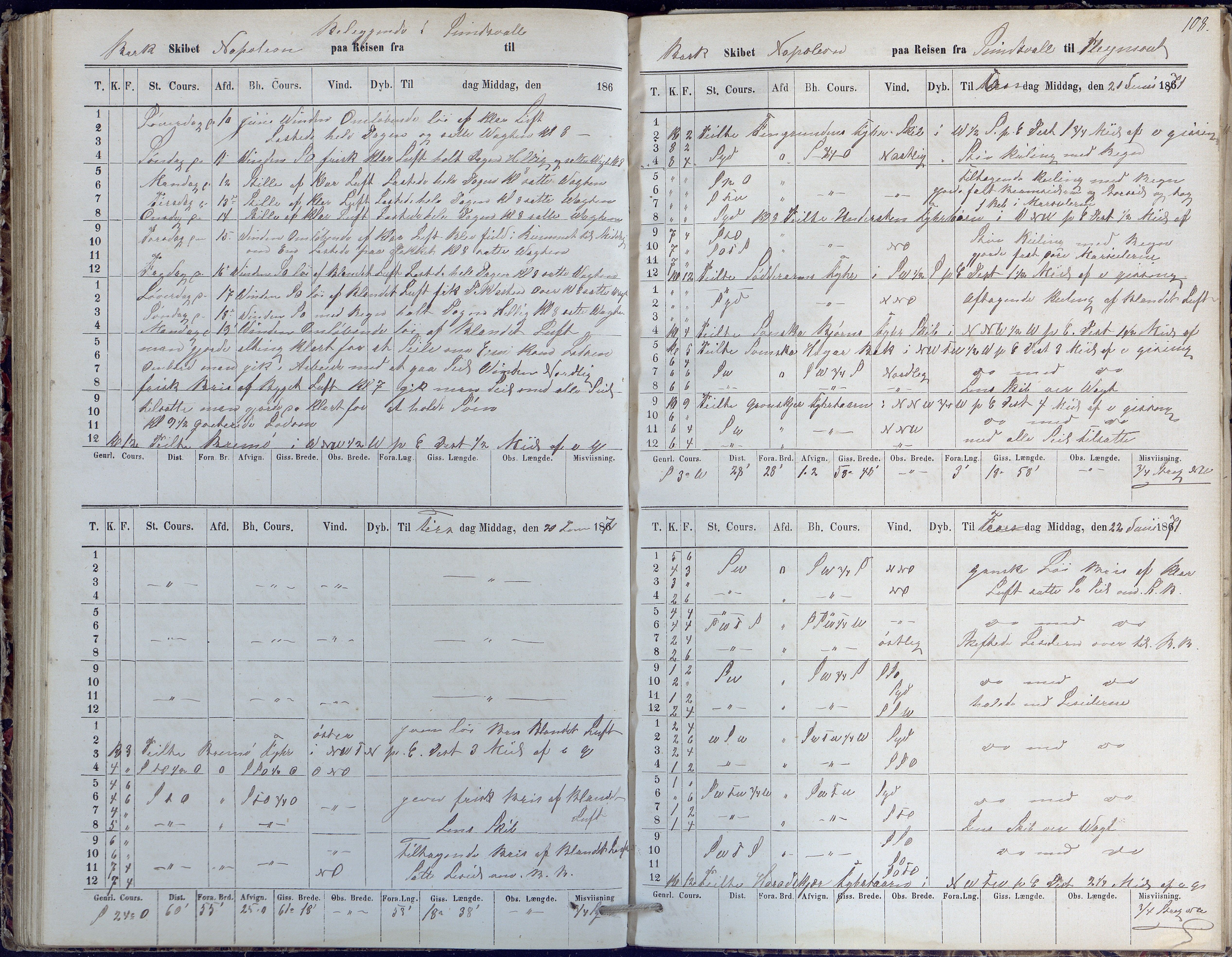 Fartøysarkivet, AAKS/PA-1934/F/L0222: Napoleon (bark), 1849-1871, p. 108