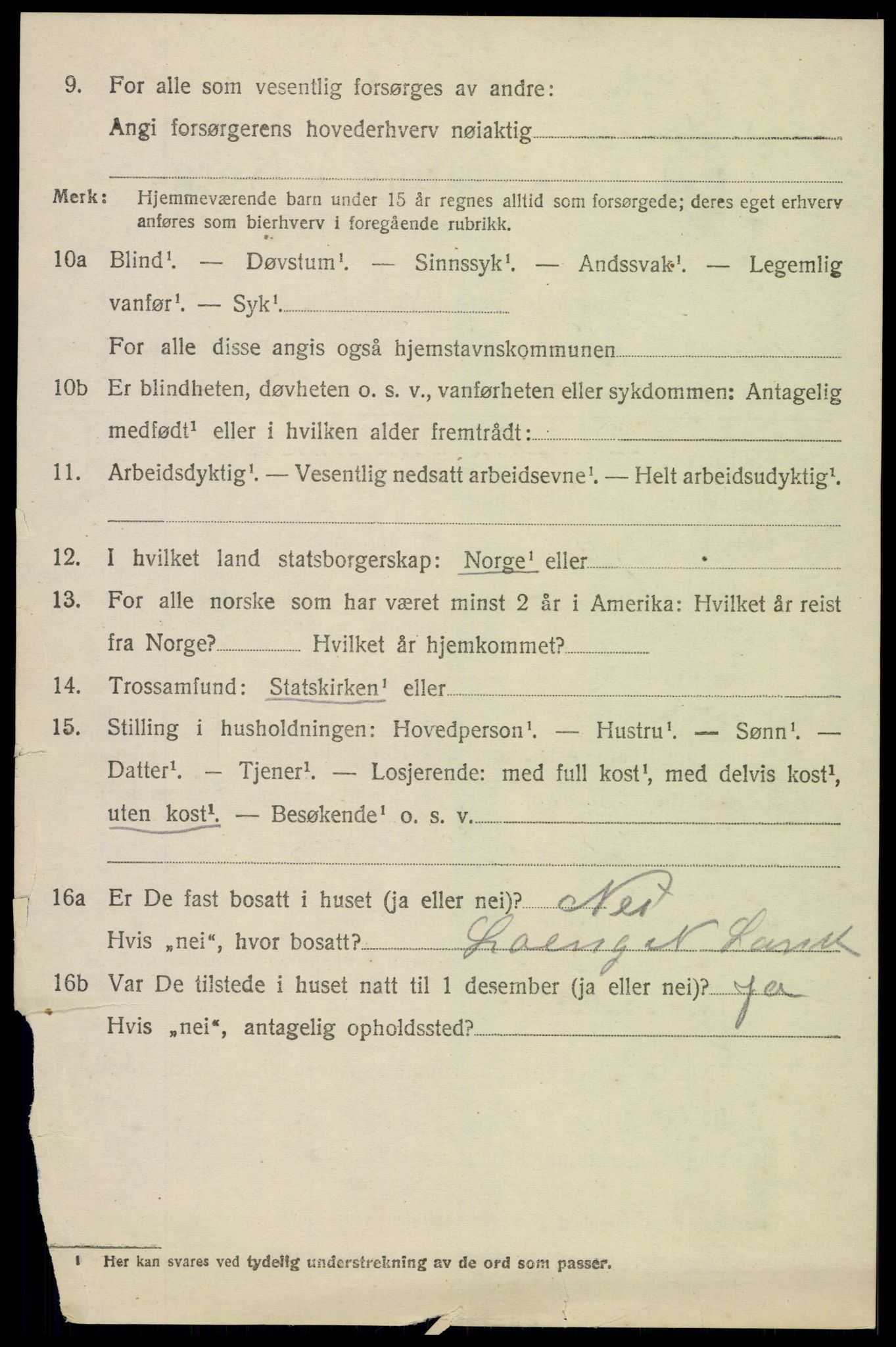 SAH, 1920 census for Nordre Land, 1920, p. 4751