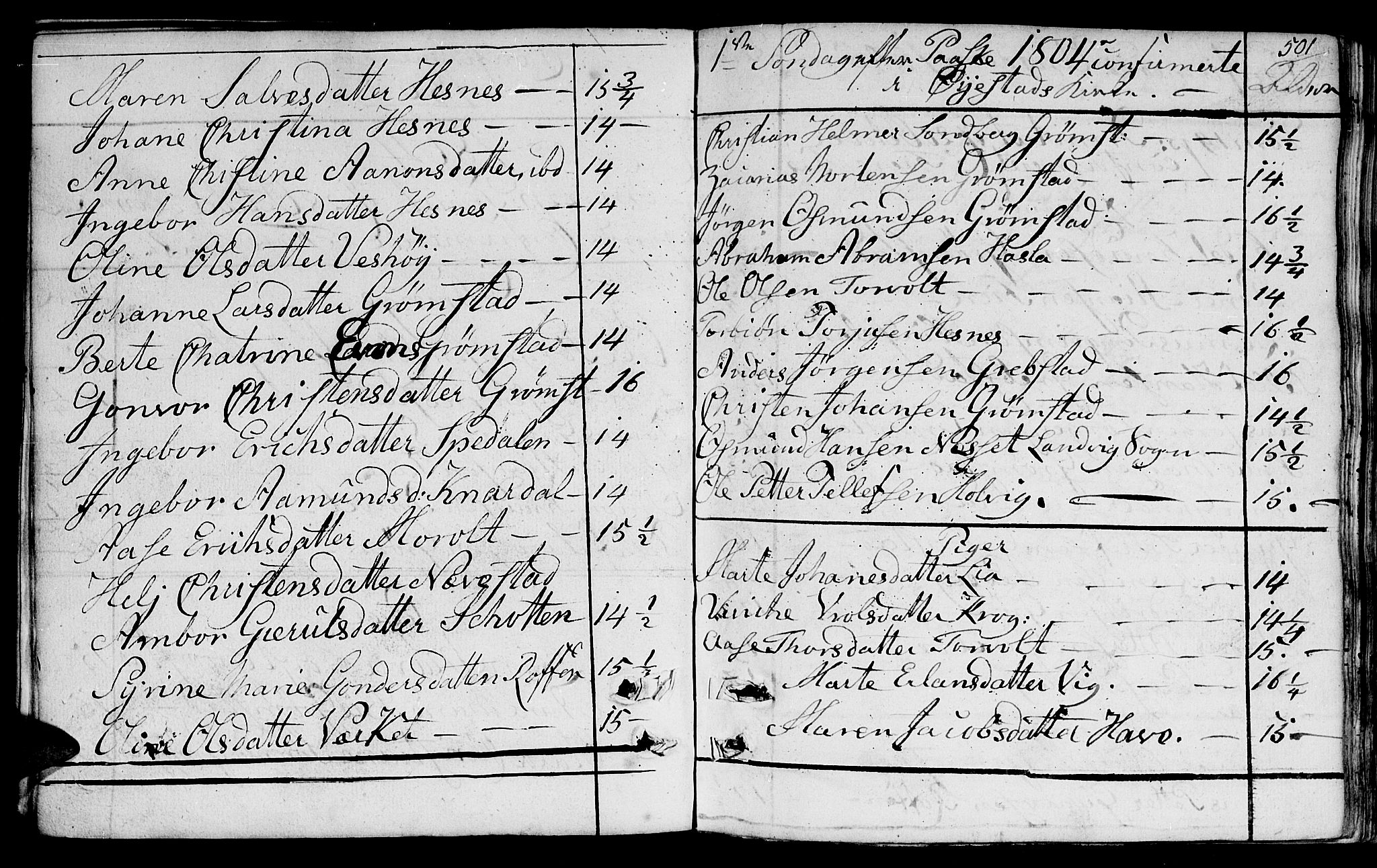 Fjære sokneprestkontor, SAK/1111-0011/F/Fb/L0006: Parish register (copy) no. B 6, 1803-1817, p. 501