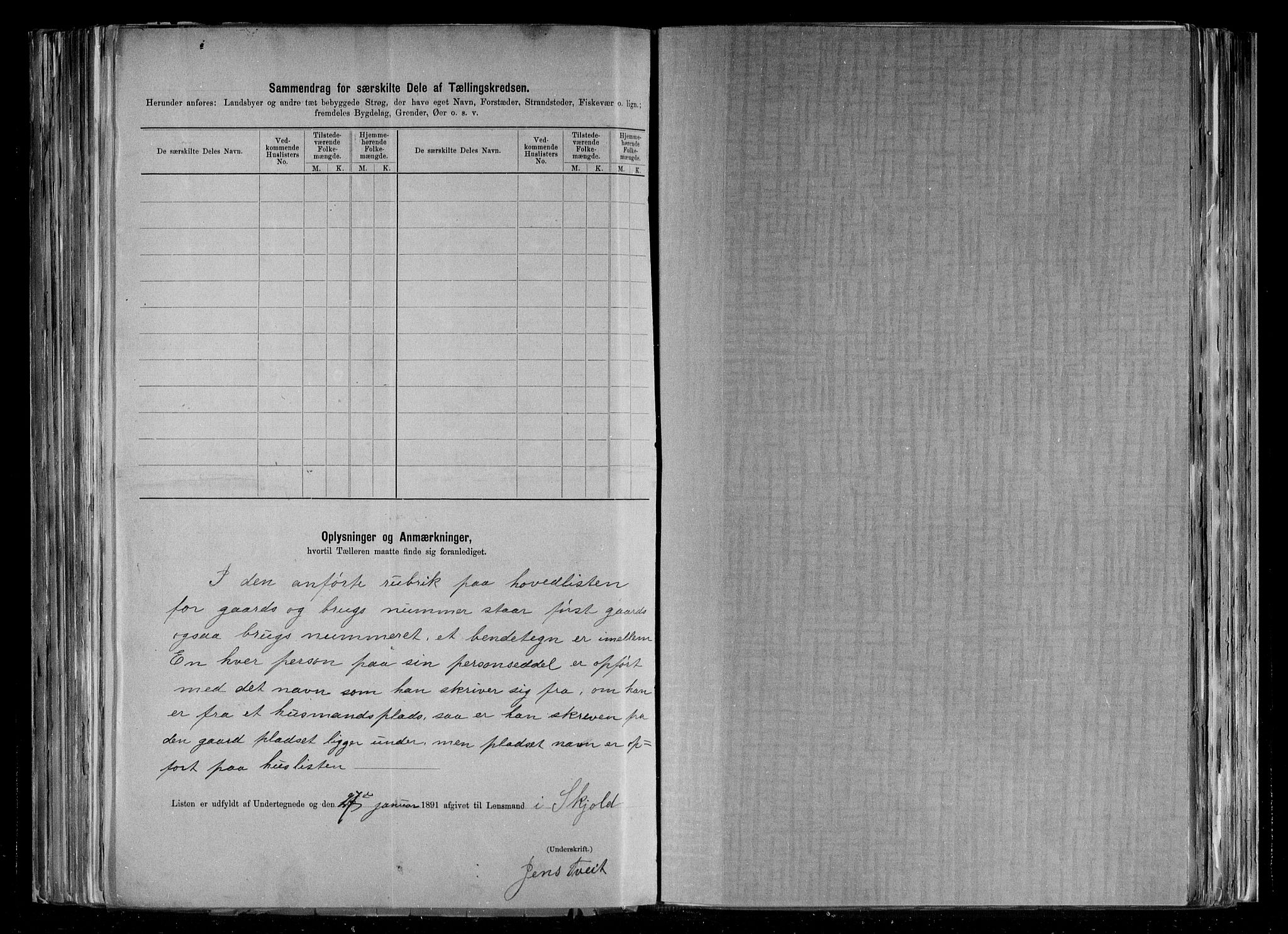 RA, 1891 census for 1154 Skjold, 1891, p. 33