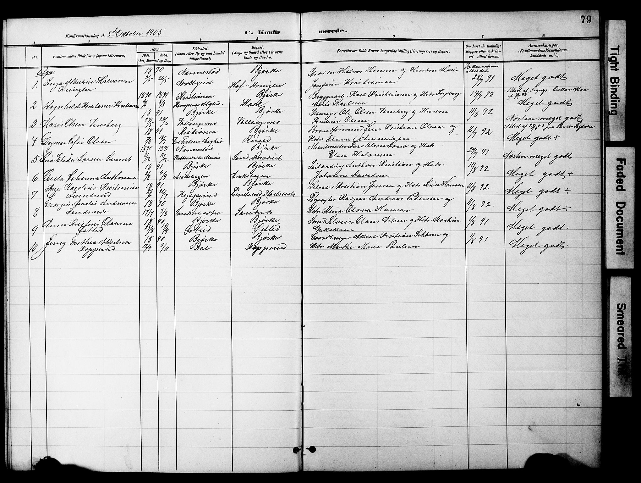 Nannestad prestekontor Kirkebøker, SAO/A-10414a/G/Gc/L0001: Parish register (copy) no. III 1, 1901-1916, p. 79