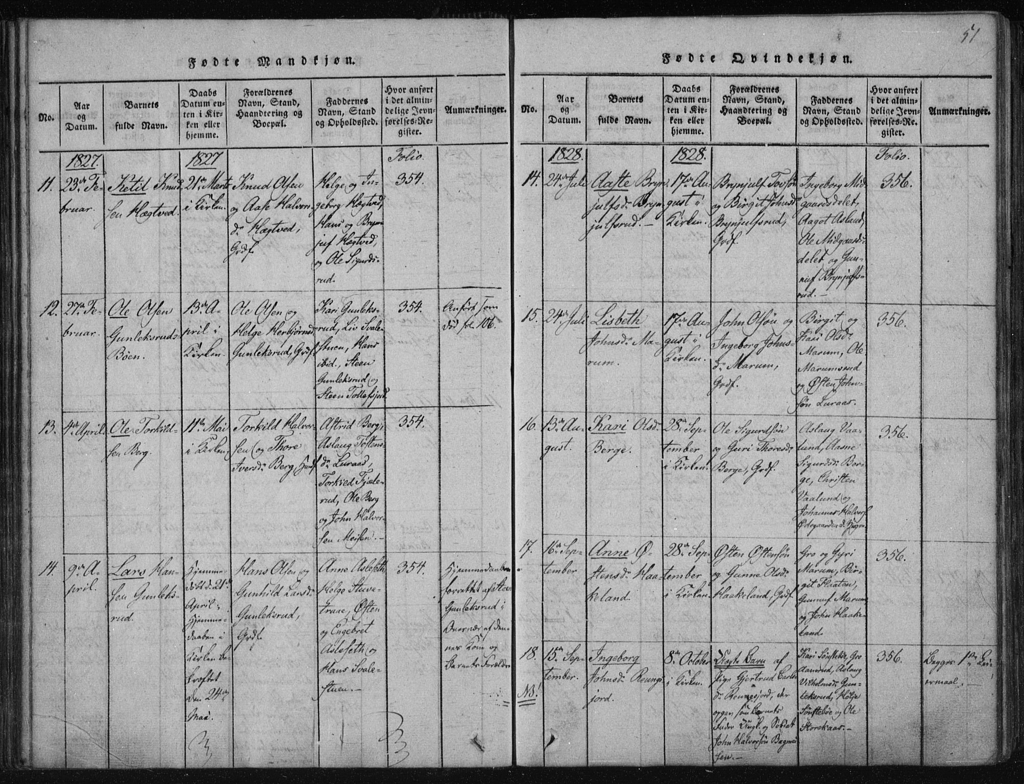 Tinn kirkebøker, SAKO/A-308/F/Fa/L0004: Parish register (official) no. I 4, 1815-1843, p. 50b-51a