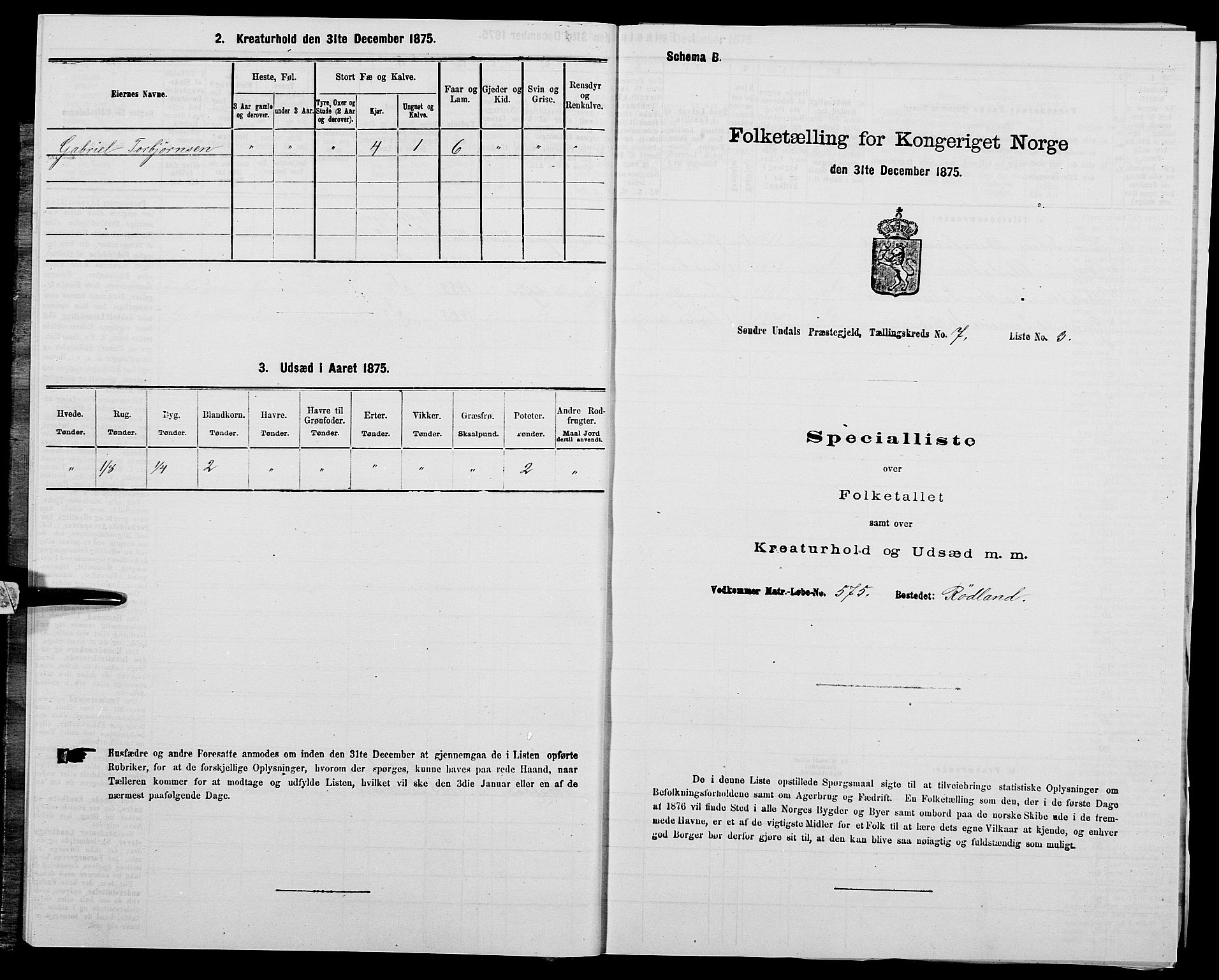 SAK, 1875 census for 1029P Sør-Audnedal, 1875, p. 950