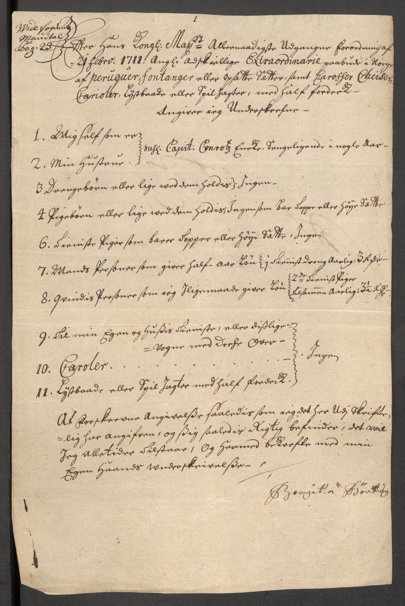 Rentekammeret inntil 1814, Reviderte regnskaper, Fogderegnskap, AV/RA-EA-4092/R63/L4319: Fogderegnskap Inderøy, 1711, p. 287