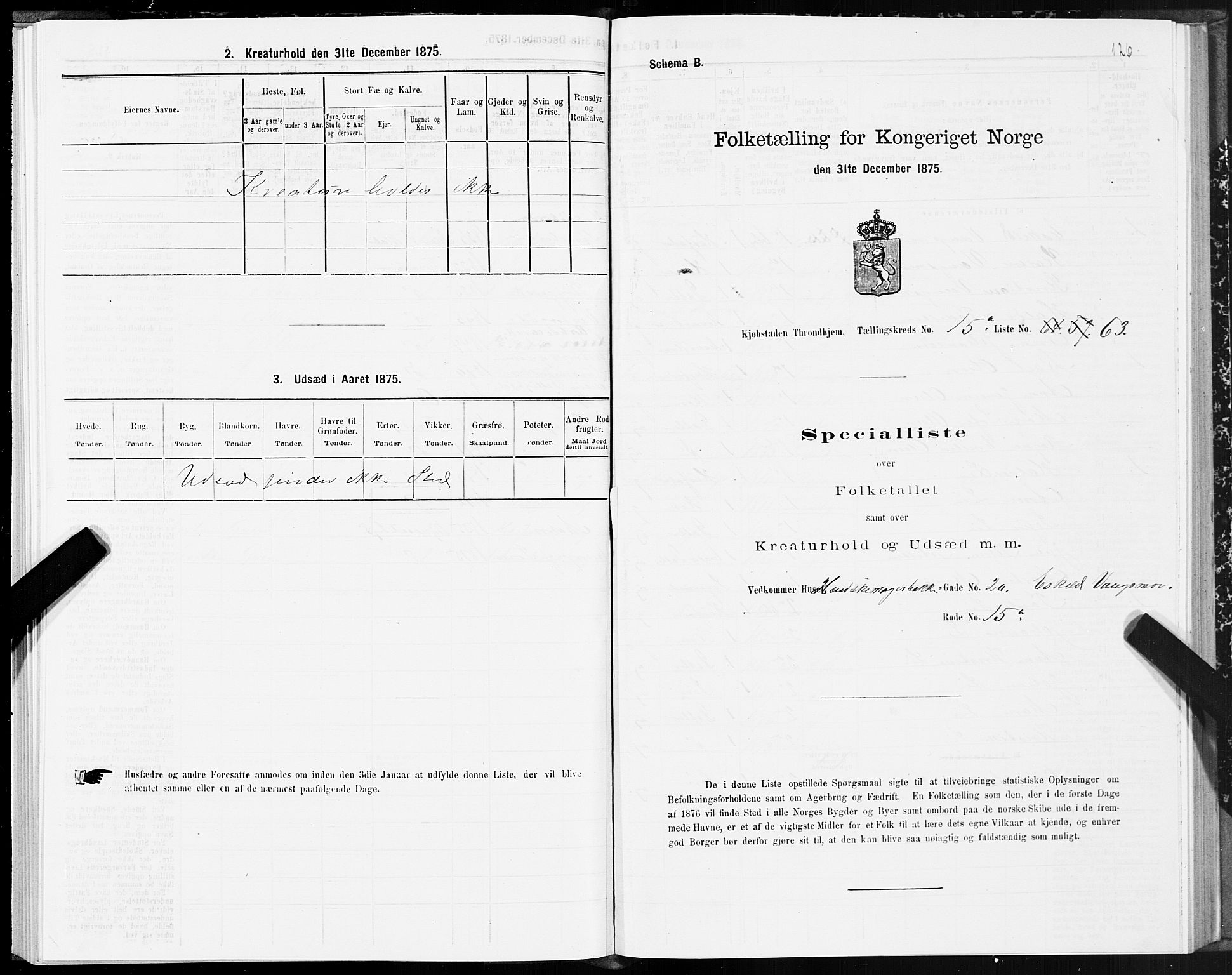 SAT, 1875 census for 1601 Trondheim, 1875, p. 8126