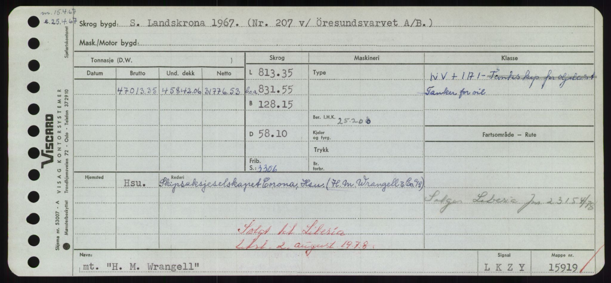 Sjøfartsdirektoratet med forløpere, Skipsmålingen, AV/RA-S-1627/H/Hd/L0014: Fartøy, H-Havl, p. 23