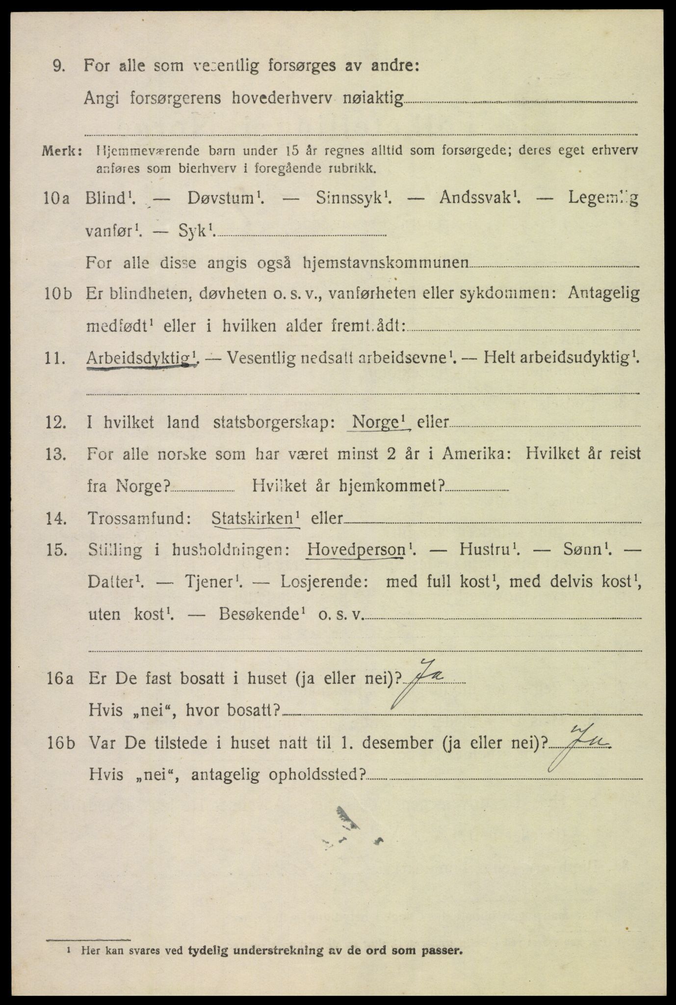 SAH, 1920 census for Vestre Toten, 1920, p. 8923