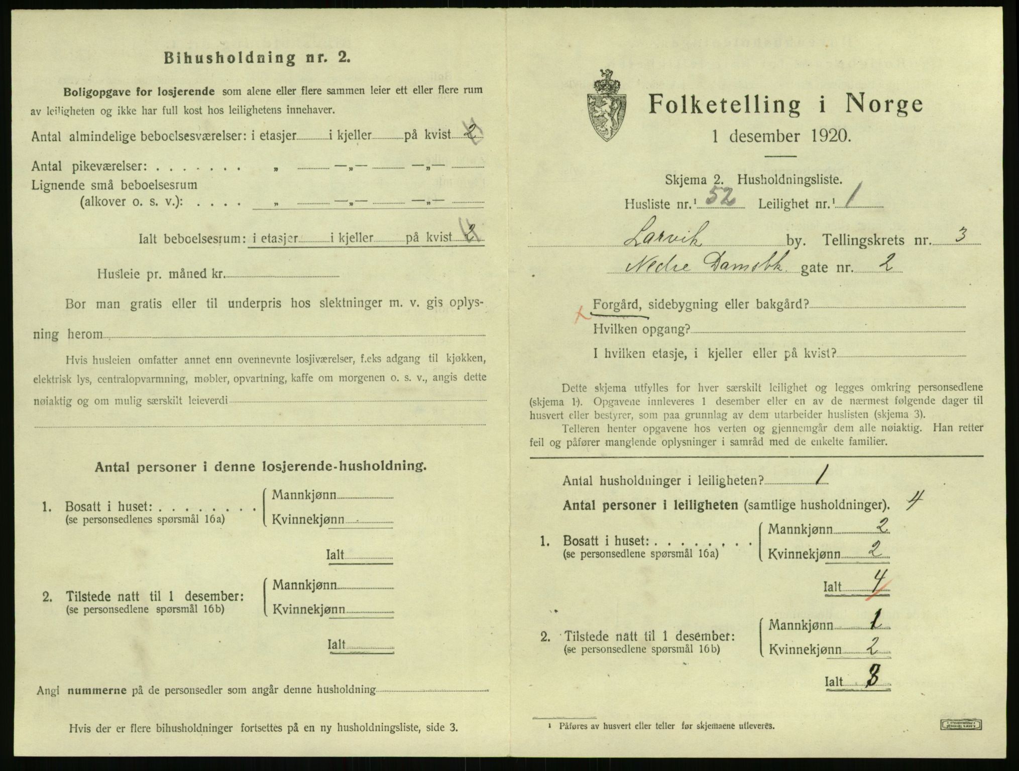 SAKO, 1920 census for Larvik, 1920, p. 4086