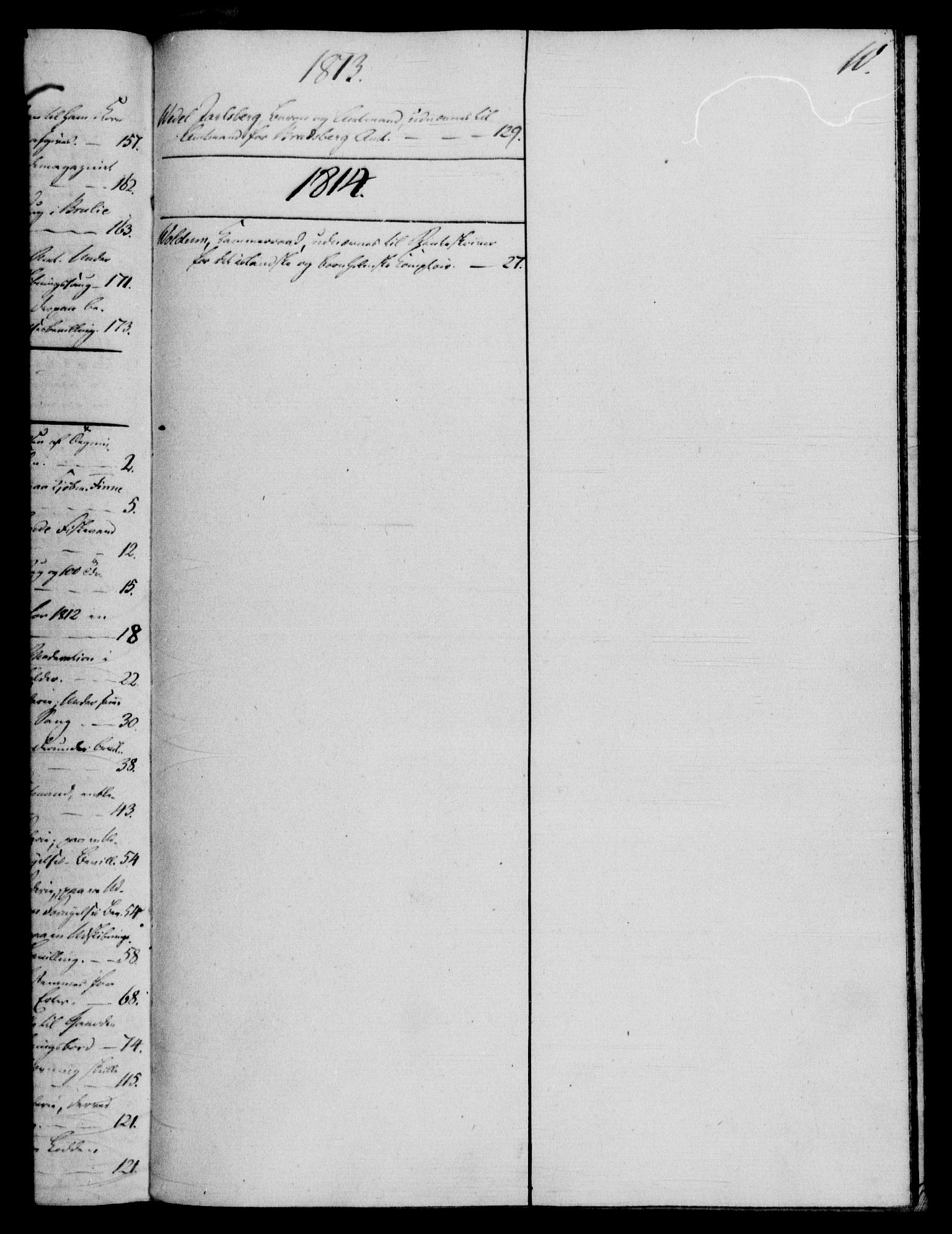 Rentekammeret, Kammerkanselliet, RA/EA-3111/G/Gf/Gfb/L0016: Register til norske relasjons- og resolusjonsprotokoller (merket RK 52.111), 1801-1814, p. 184
