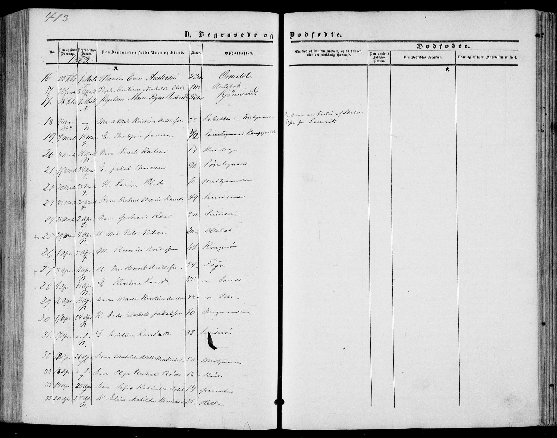 Nøtterøy kirkebøker, AV/SAKO-A-354/F/Fa/L0006: Parish register (official) no. I 6, 1852-1864, p. 413