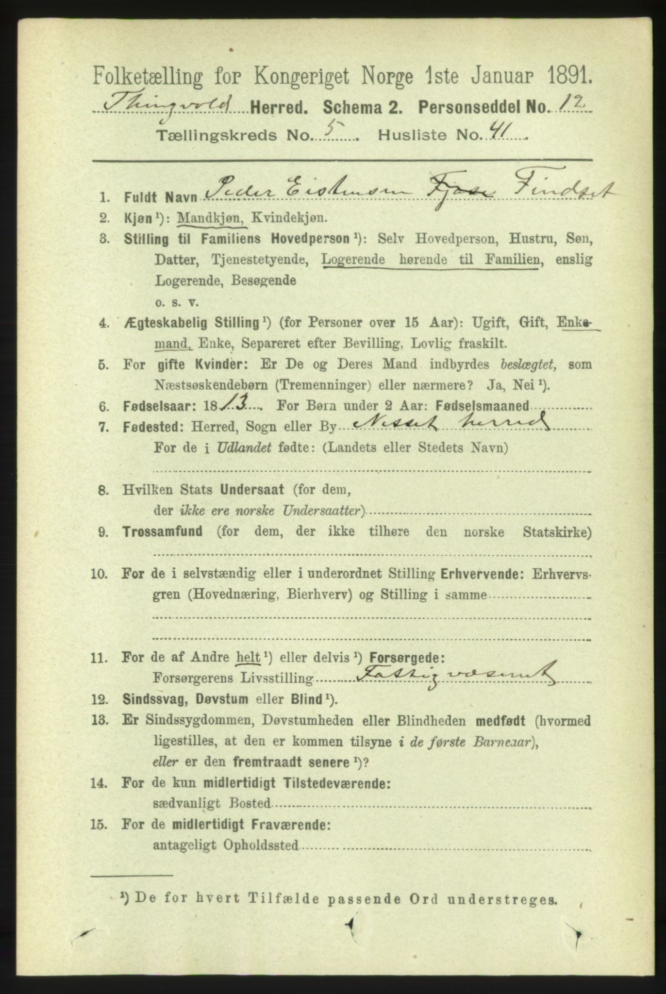 RA, 1891 census for 1560 Tingvoll, 1891, p. 2355