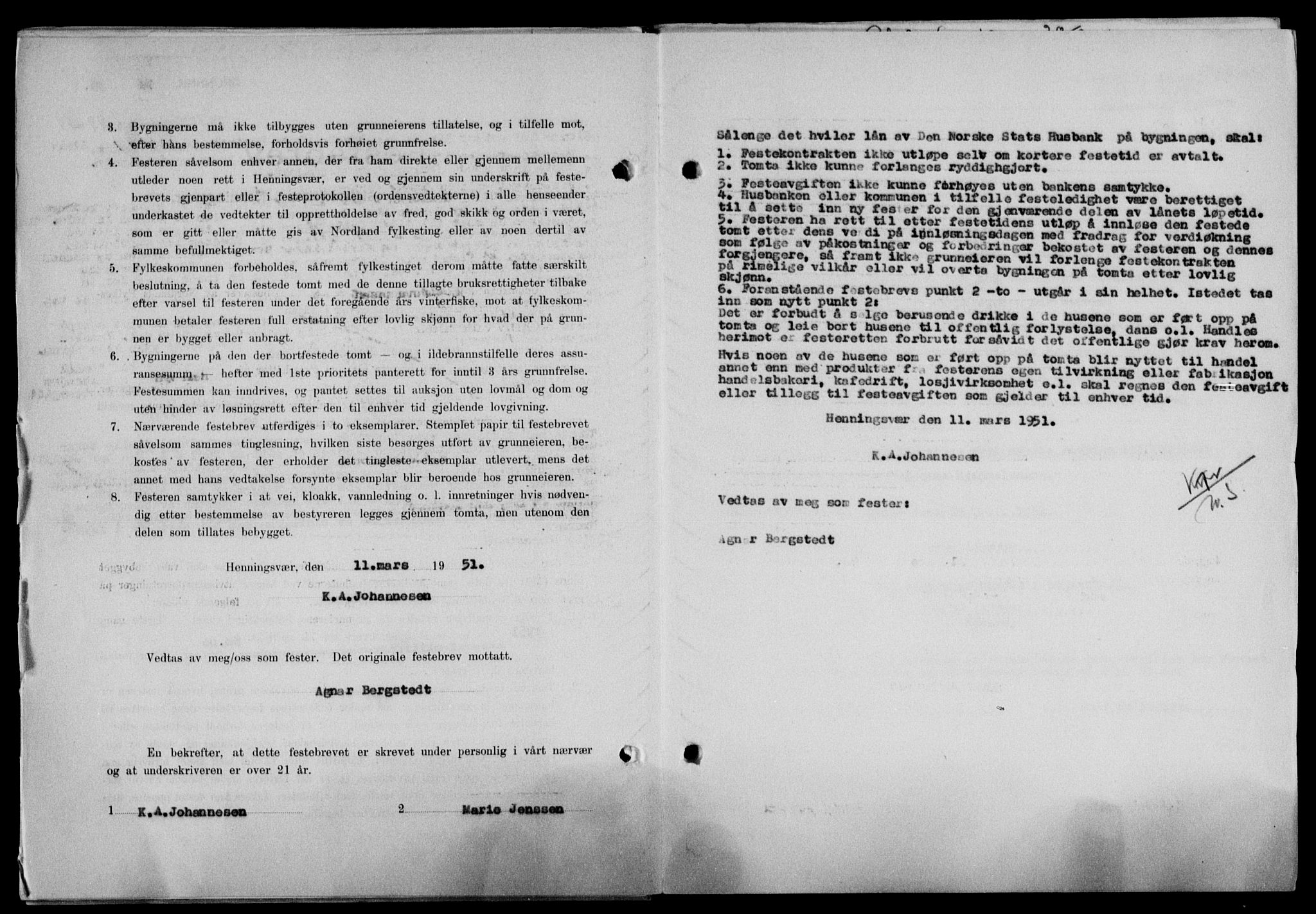 Lofoten sorenskriveri, SAT/A-0017/1/2/2C/L0025a: Mortgage book no. 25a, 1950-1951, Diary no: : 699/1951