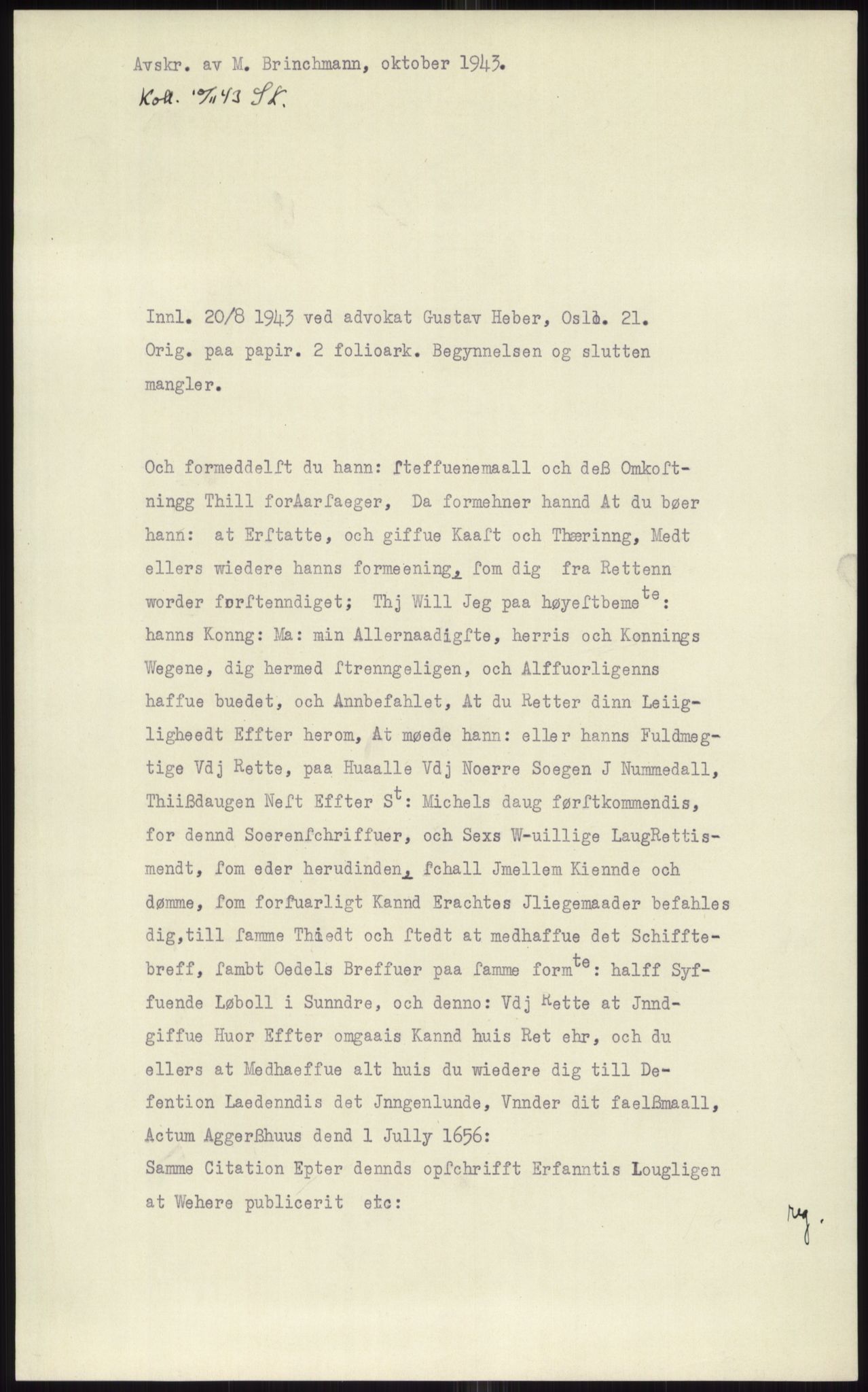 Samlinger til kildeutgivelse, Diplomavskriftsamlingen, AV/RA-EA-4053/H/Ha, p. 1957