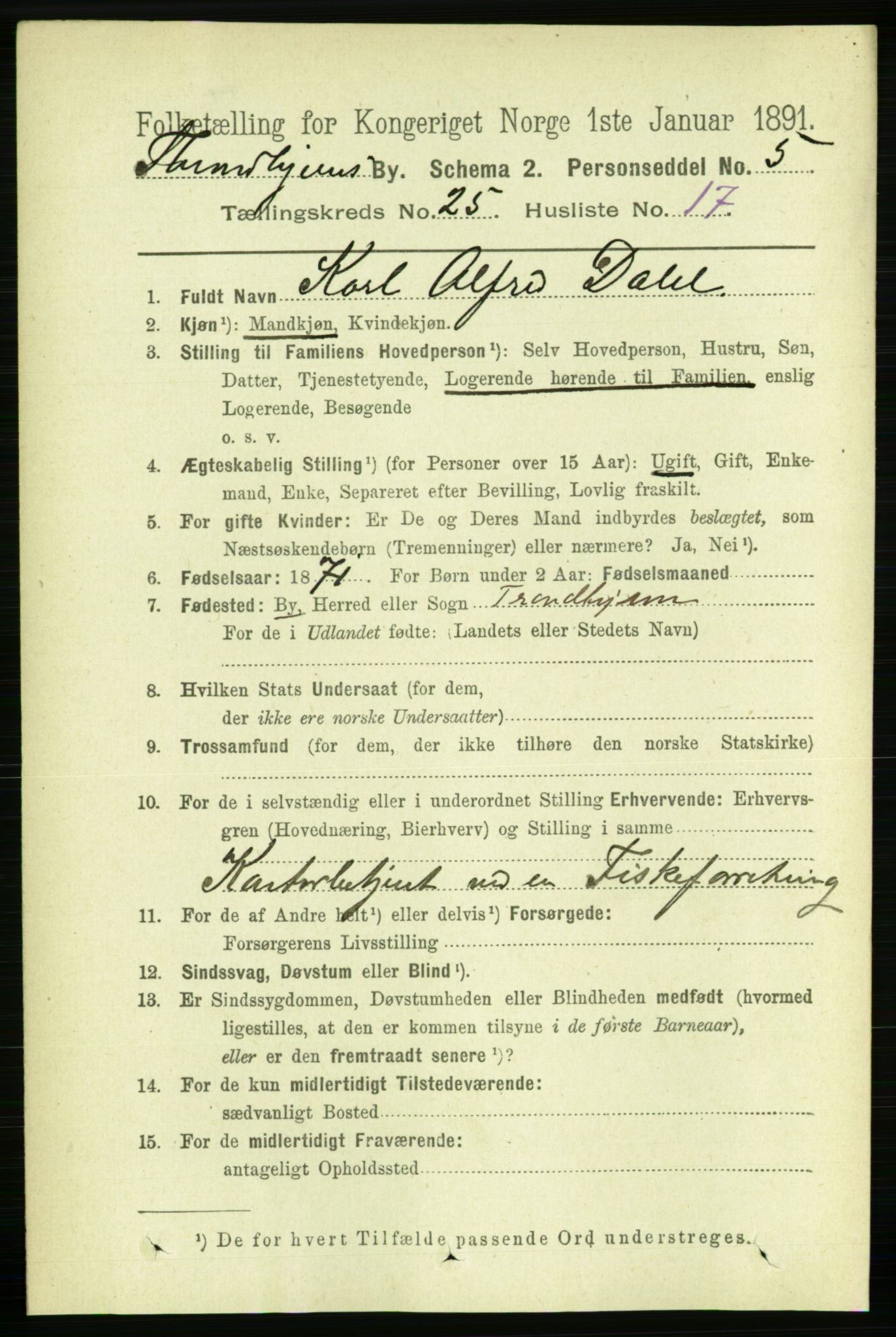 RA, 1891 census for 1601 Trondheim, 1891, p. 18933