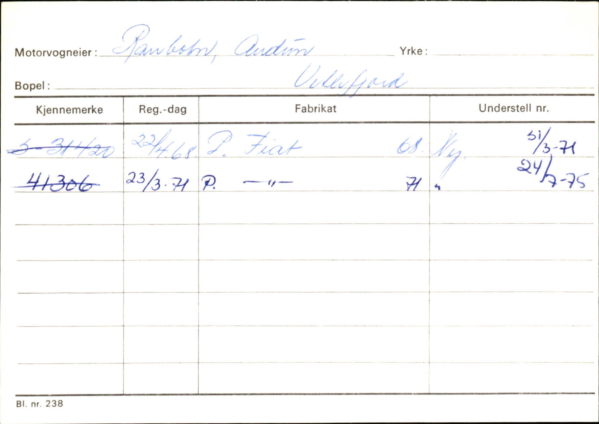 Statens vegvesen, Sogn og Fjordane vegkontor, SAB/A-5301/4/F/L0132: Eigarregister Askvoll A-Å. Balestrand A-Å, 1945-1975, p. 2208