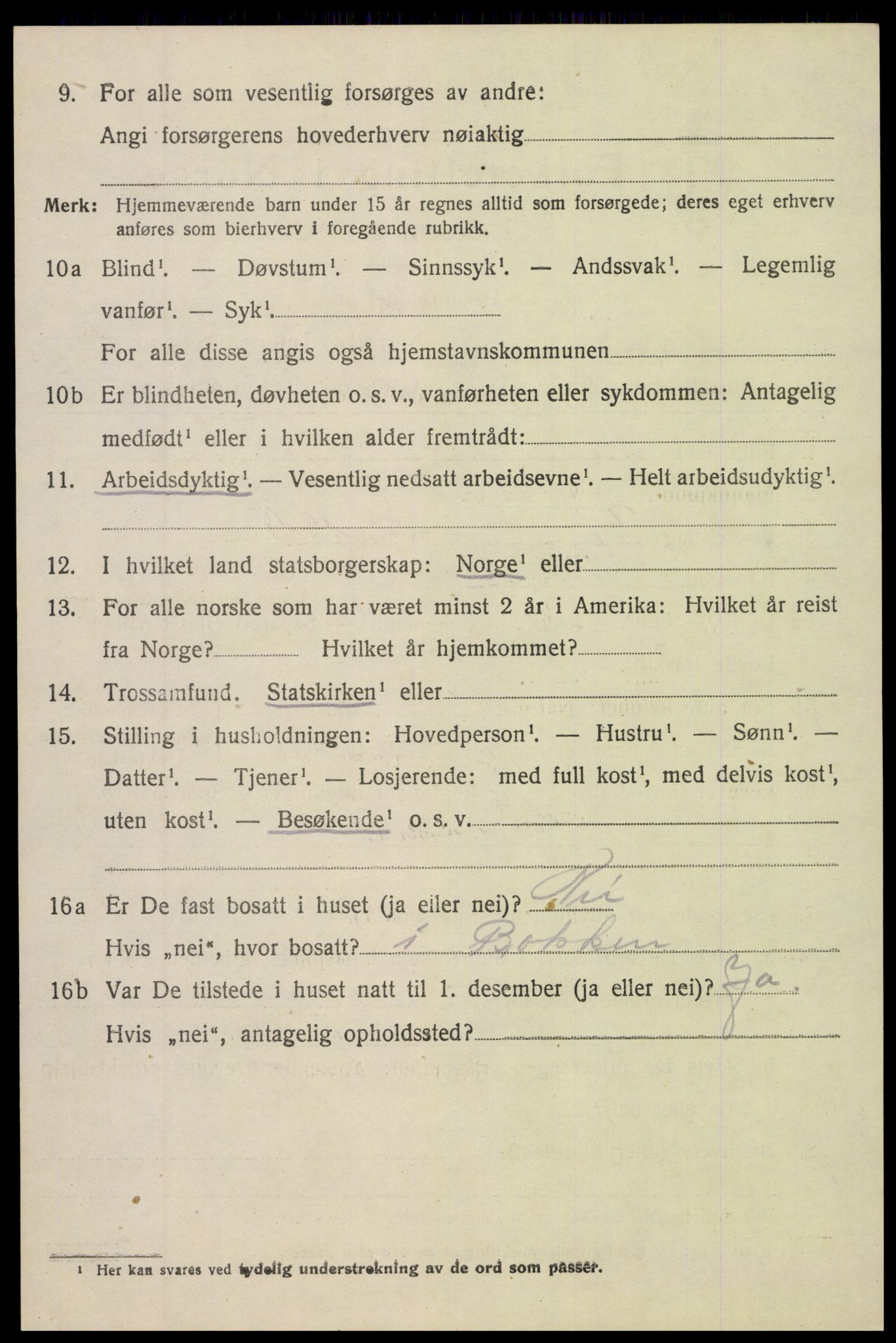 SAH, 1920 census for Torpa, 1920, p. 2240