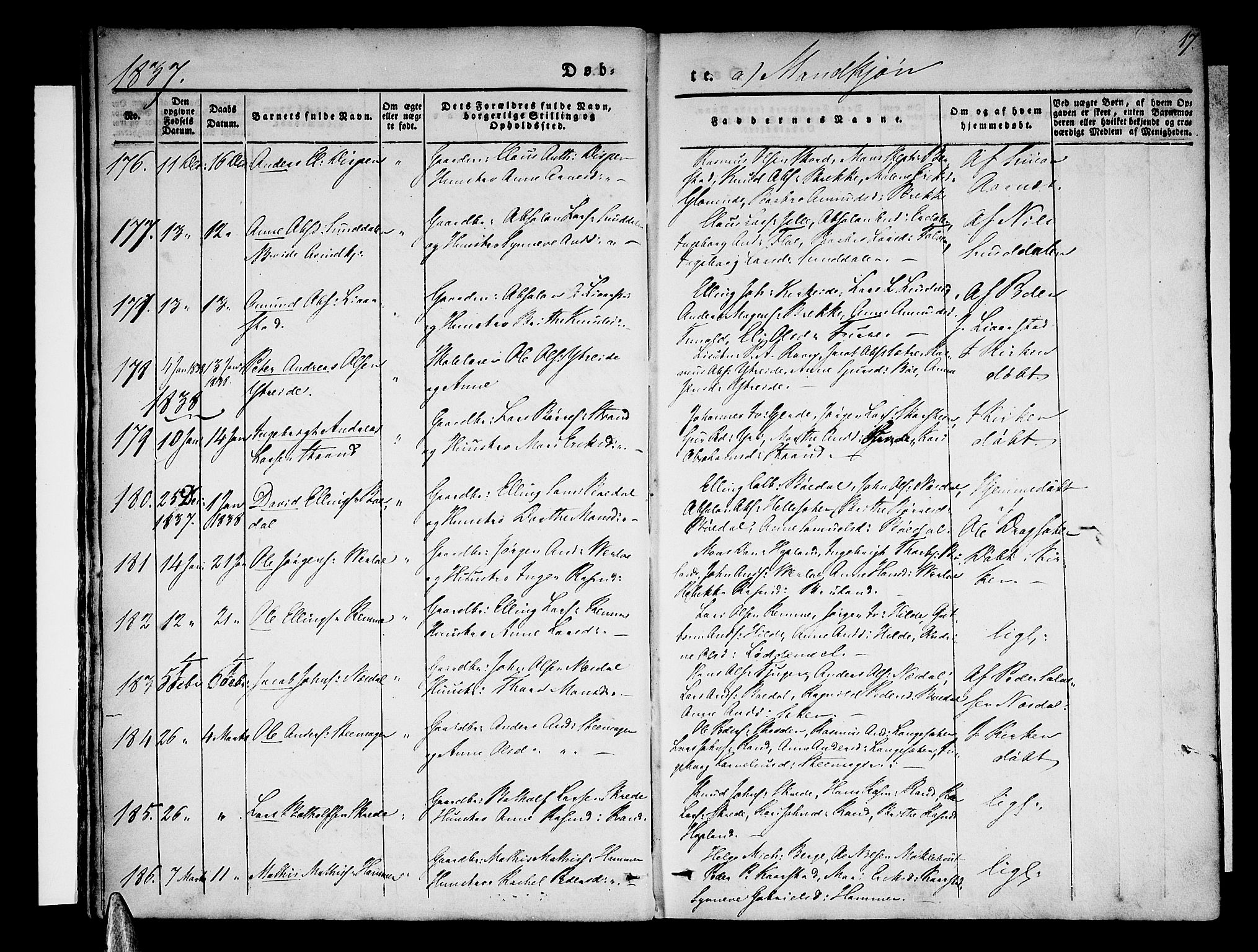 Stryn Sokneprestembete, SAB/A-82501: Parish register (official) no. A 1, 1832-1845, p. 17