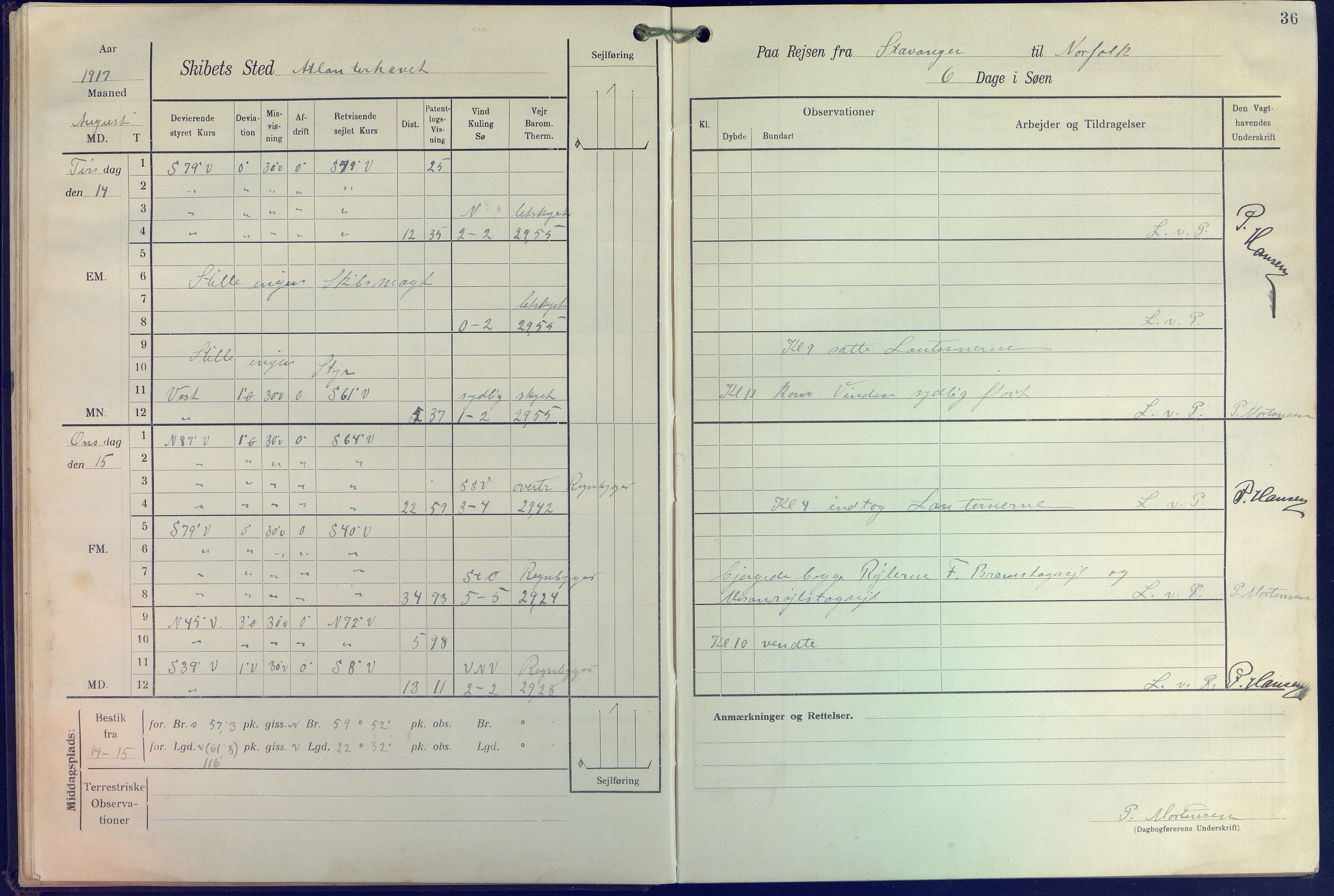 Fartøysarkivet, AAKS/PA-1934/F/L0271: Pehr Ugland (bark), 1917-1919, p. 36