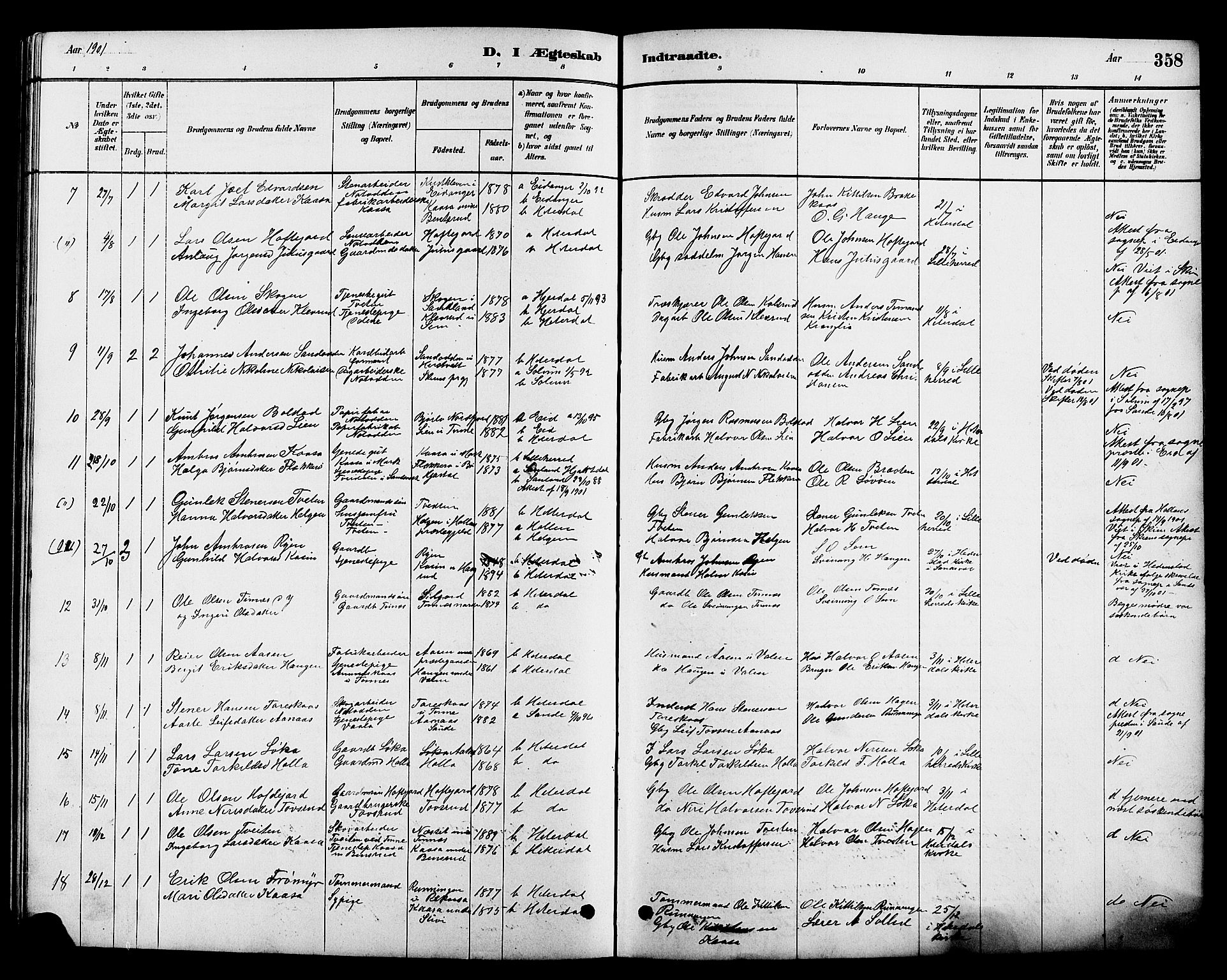 Heddal kirkebøker, AV/SAKO-A-268/G/Ga/L0002: Parish register (copy) no. I 2, 1879-1908, p. 358