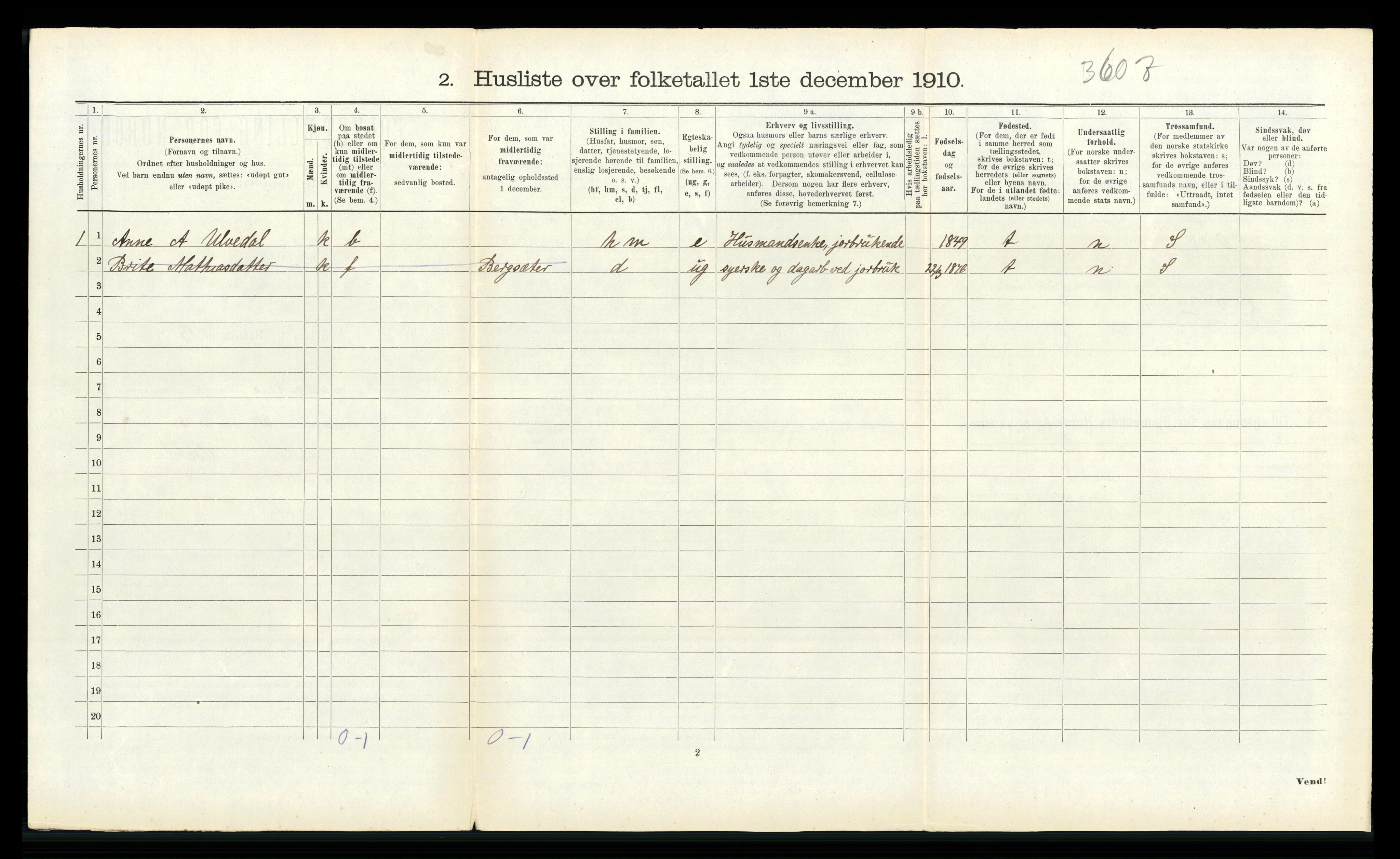 RA, 1910 census for Innvik, 1910, p. 181