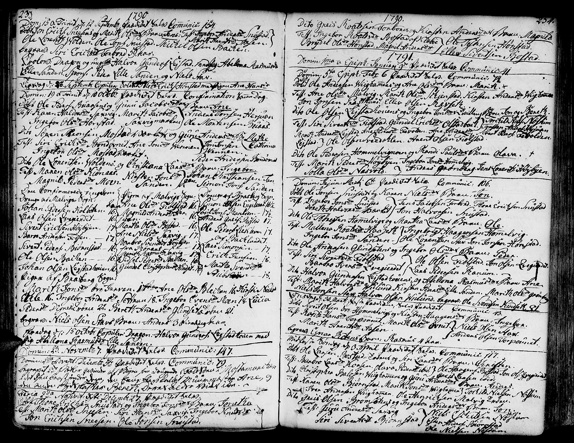 Ministerialprotokoller, klokkerbøker og fødselsregistre - Sør-Trøndelag, SAT/A-1456/606/L0281: Parish register (official) no. 606A02 /2, 1781-1817, p. 233-234
