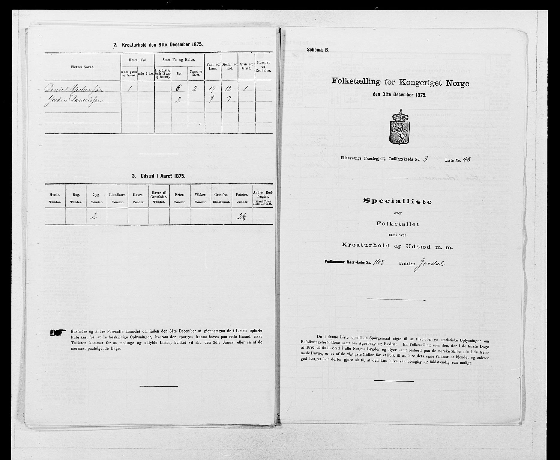 SAB, 1875 census for 1230P Ullensvang, 1875, p. 283