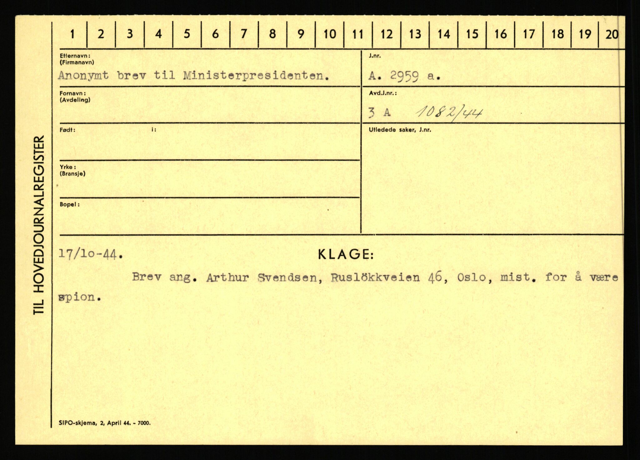 Statspolitiet - Hovedkontoret / Osloavdelingen, AV/RA-S-1329/C/Ca/L0001: Aabakken - Armann, 1943-1945, p. 4626