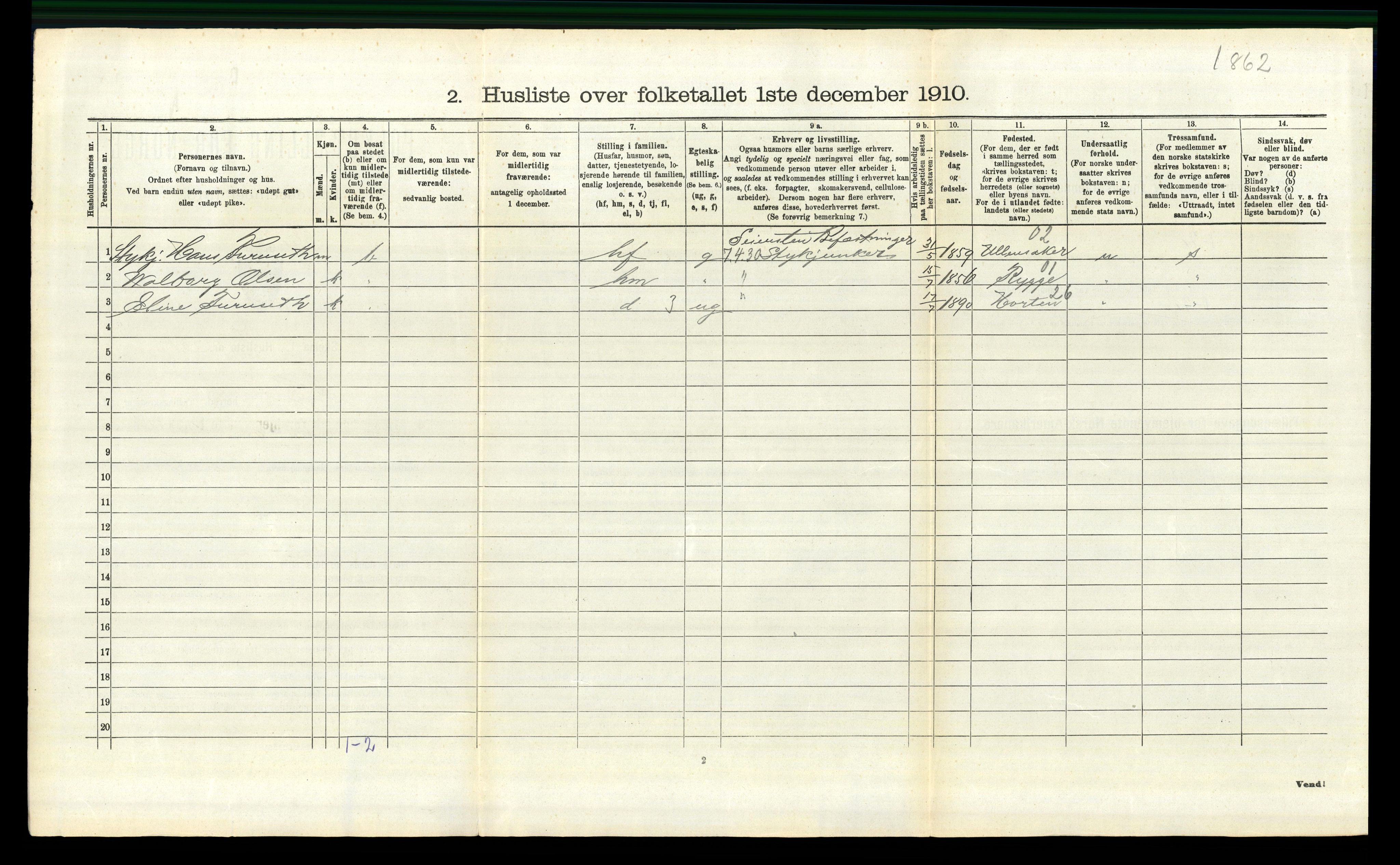 RA, 1910 census for Frogn, 1910, p. 289