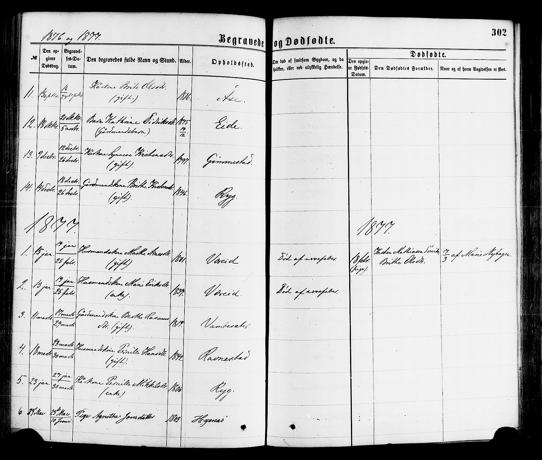 Gloppen sokneprestembete, SAB/A-80101/H/Haa/Haaa/L0010: Parish register (official) no. A 10, 1871-1884, p. 302